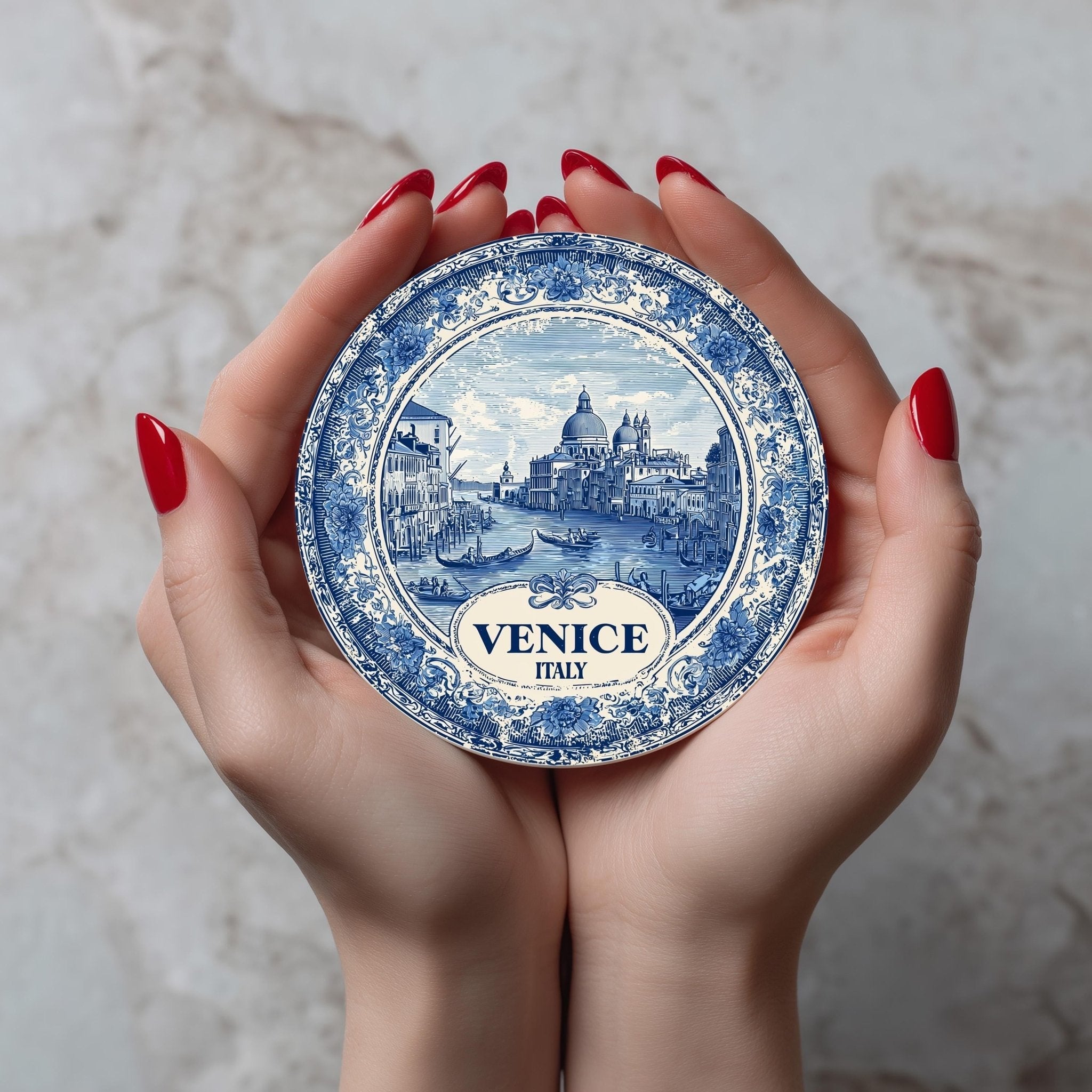 Delft Ceramic Coaster, City Travel Keepsake