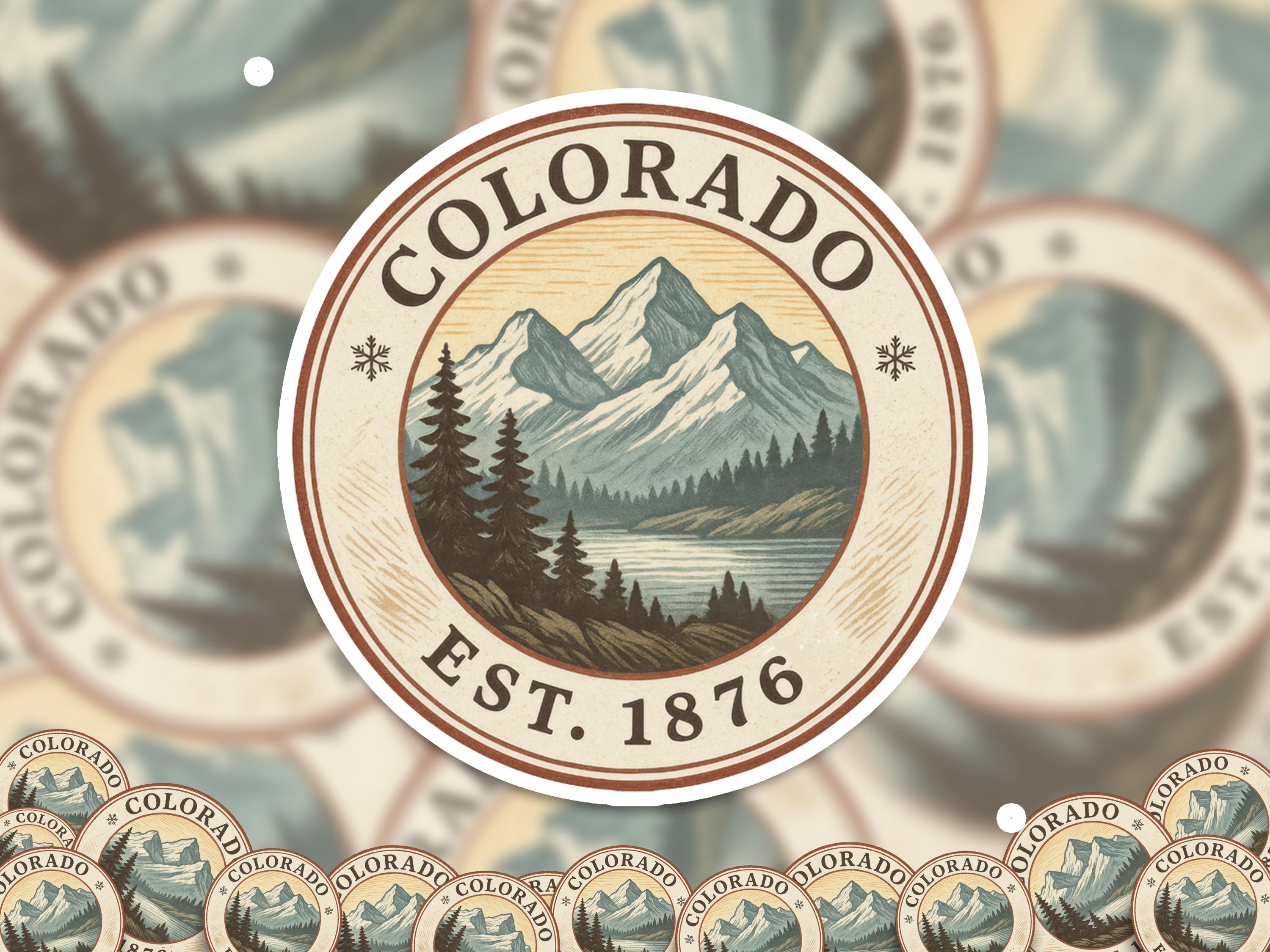 Colorado Sticker, Vintage US States Retro Decal, Waterproof Retro Travel Collection for Laptop Tumbler