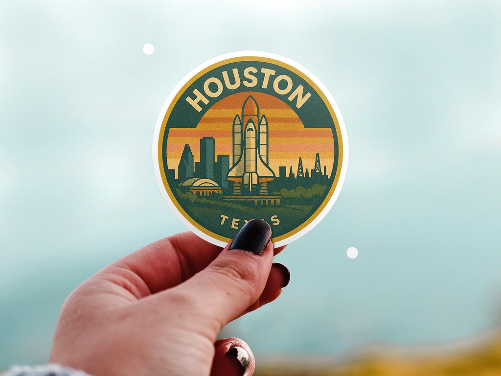 Houston Texas Kiss-Cut Vinyl, US Waterproof Decal, Retro Travel Lover Collection