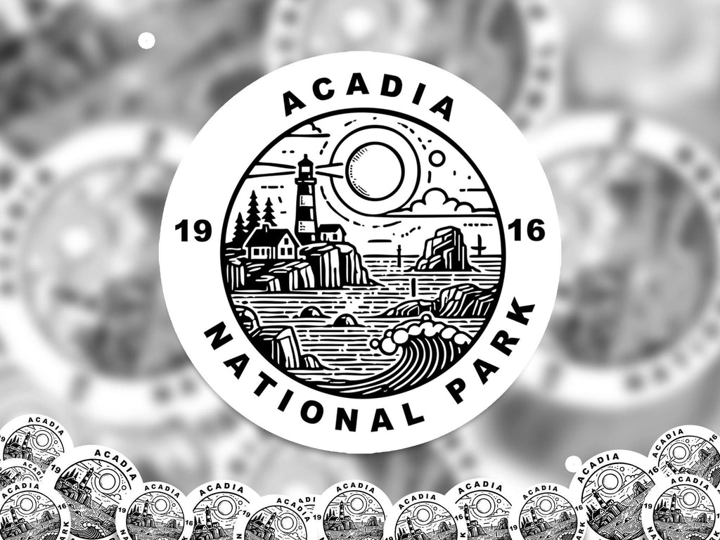 Acadia National Park Sticker, Kiss-Cut Vinyl, Waterproof USA Decal Badge Collection