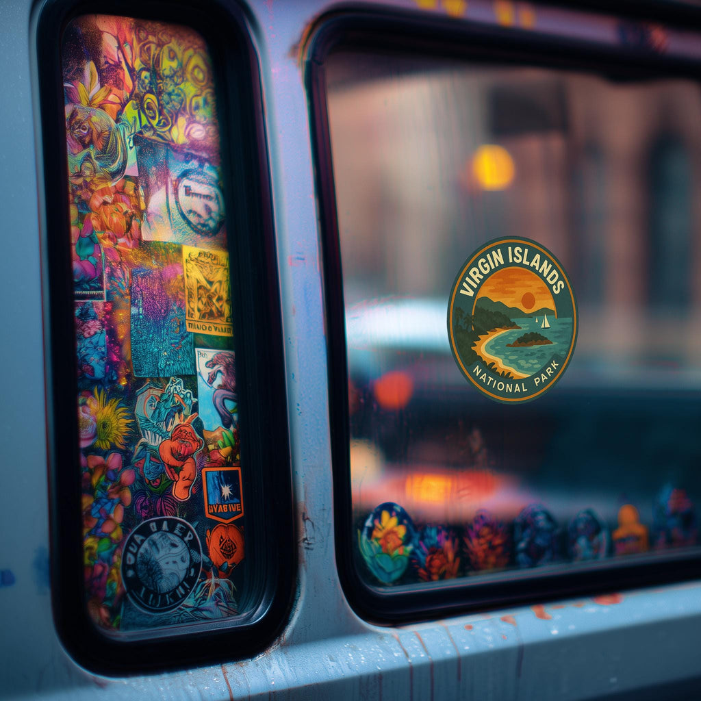 Virgin Islands National Park Car Sticker, Retro Vinyl Decal Bumper Sticker, Vintage Waterproof Camping