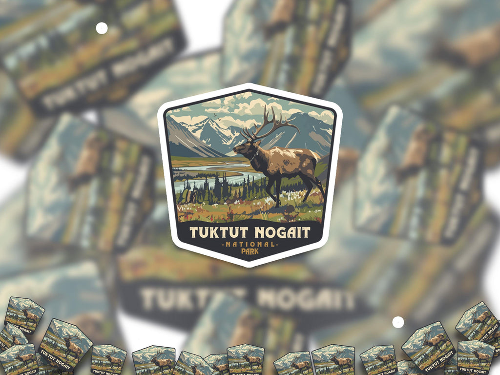 Tuktut Nogait National Park Sticker, Vinyl Canada Northwest Territories, Retro Water Bottle Decal Hiking