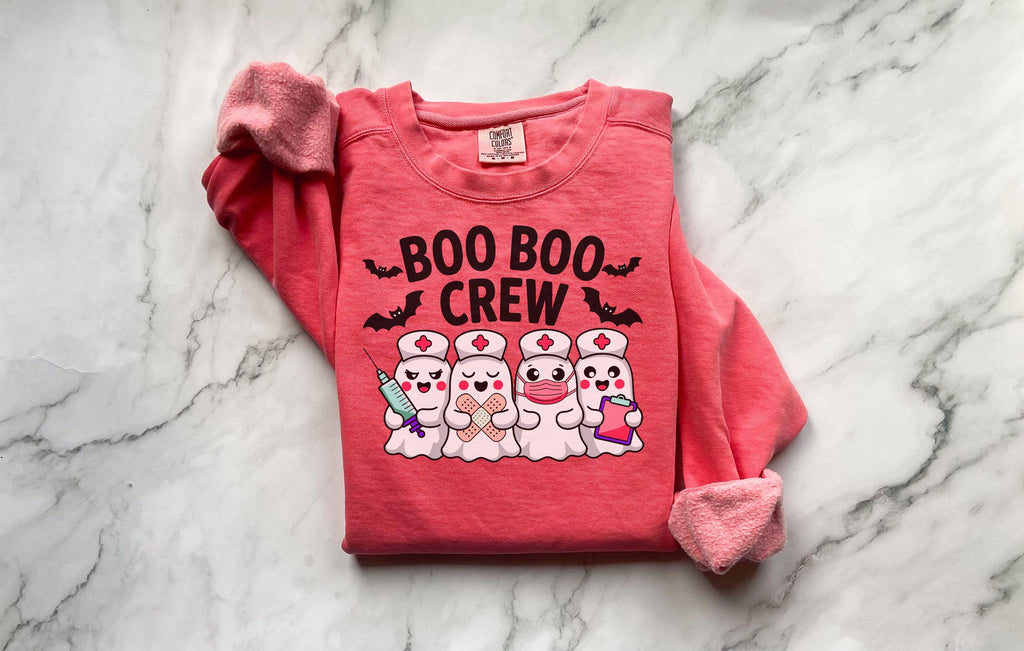 Spooky Halloween Boo Boo Crew Nurse shirt, Medical crew Cute Ghost sweatShirt, Funny Fall Spooky Season Gift for Nurse or Healthcare Worker