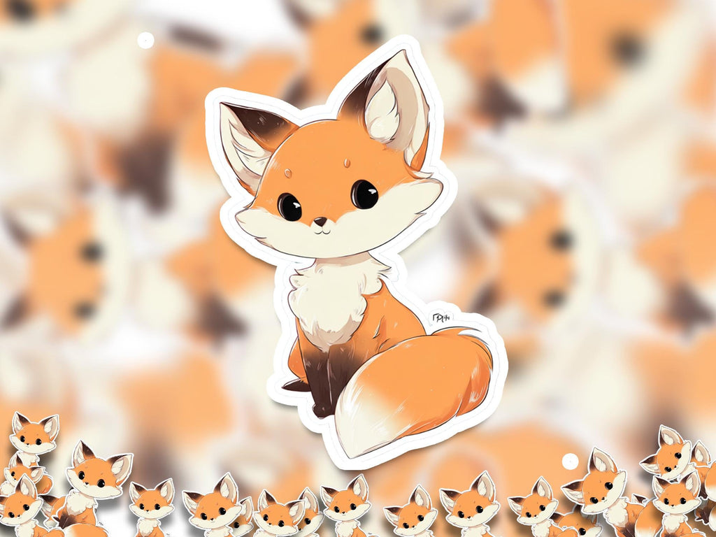 Kawaii Fox Sticker: Waterproof Vinyl Decal for Laptop, Tumbler
