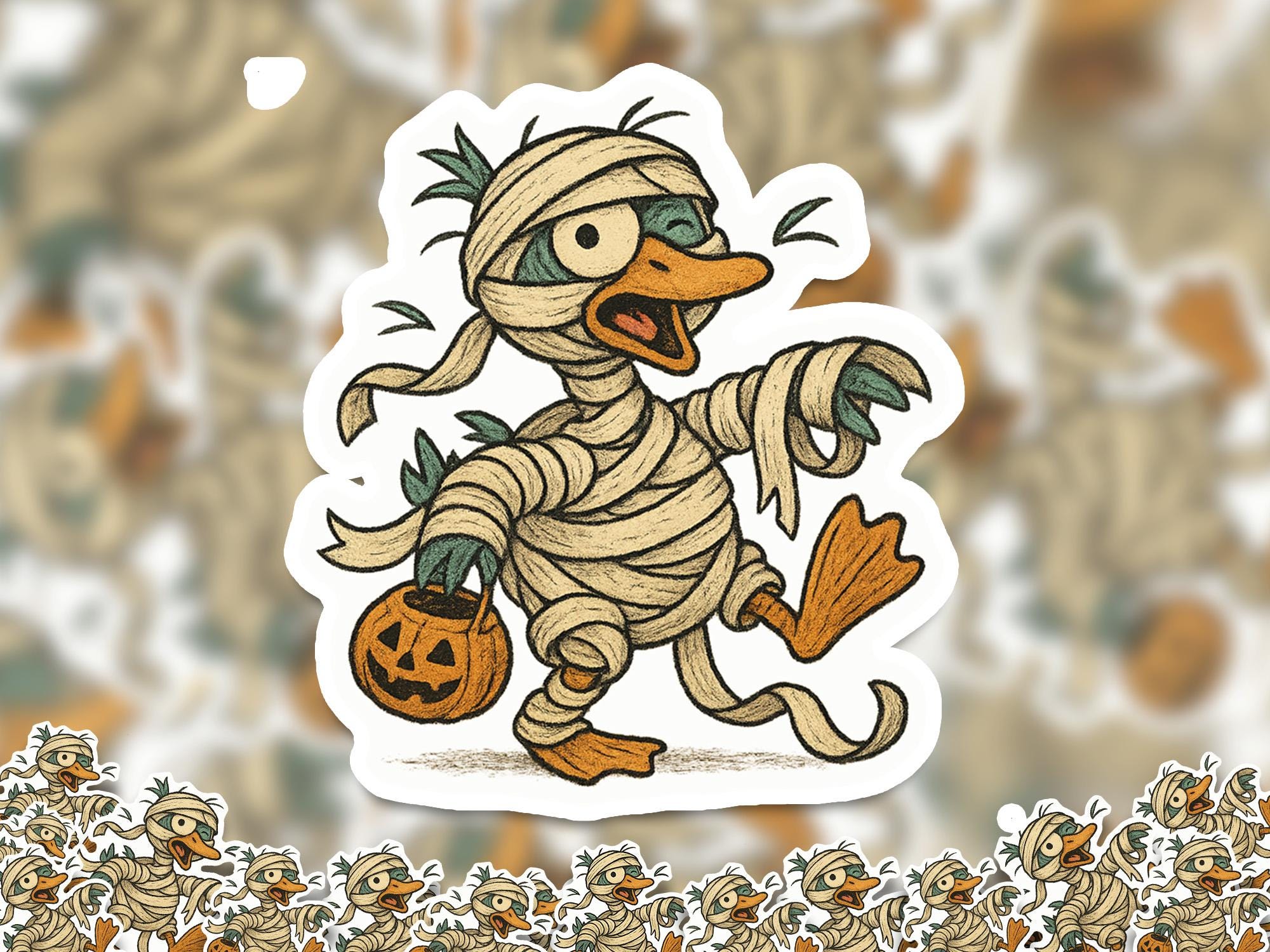 Zombie Goose Sticker, Spooky Halloween Waterproof Decal for tumbler, kindle