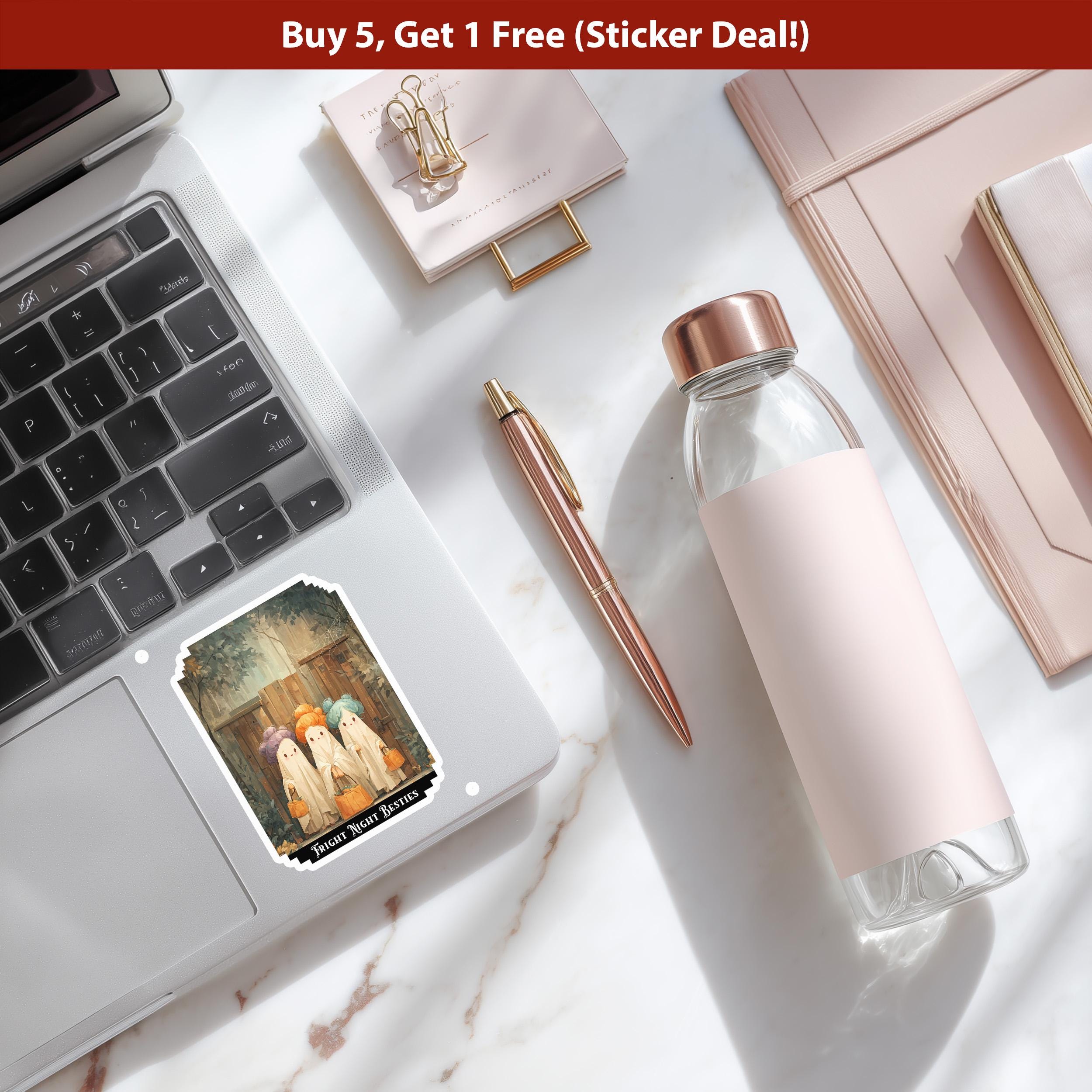 Fright Night besties Sticker, Halloween Girls Squad Vintage Funny Decal