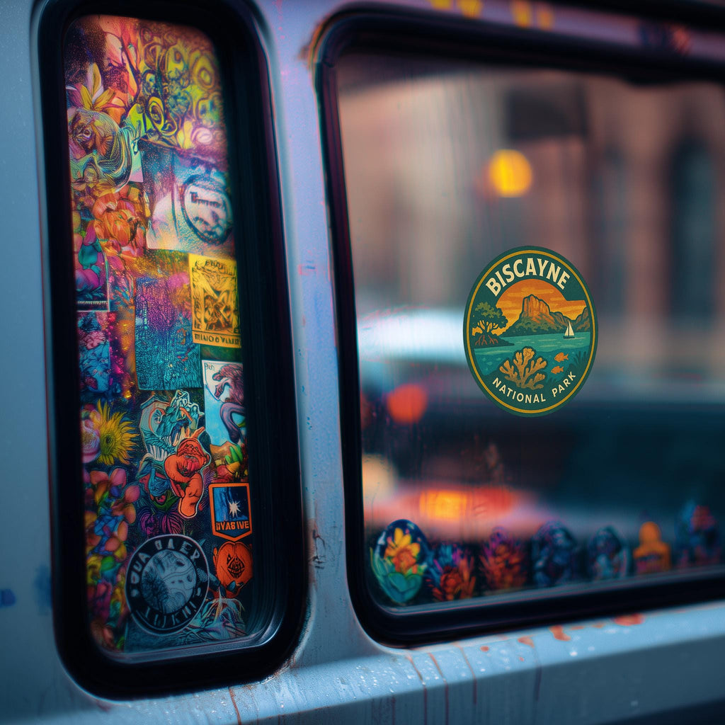 Biscayne National Park Car Sticker, Retro Vinyl Decal Bumper Sticker, Vintage Waterproof Camping