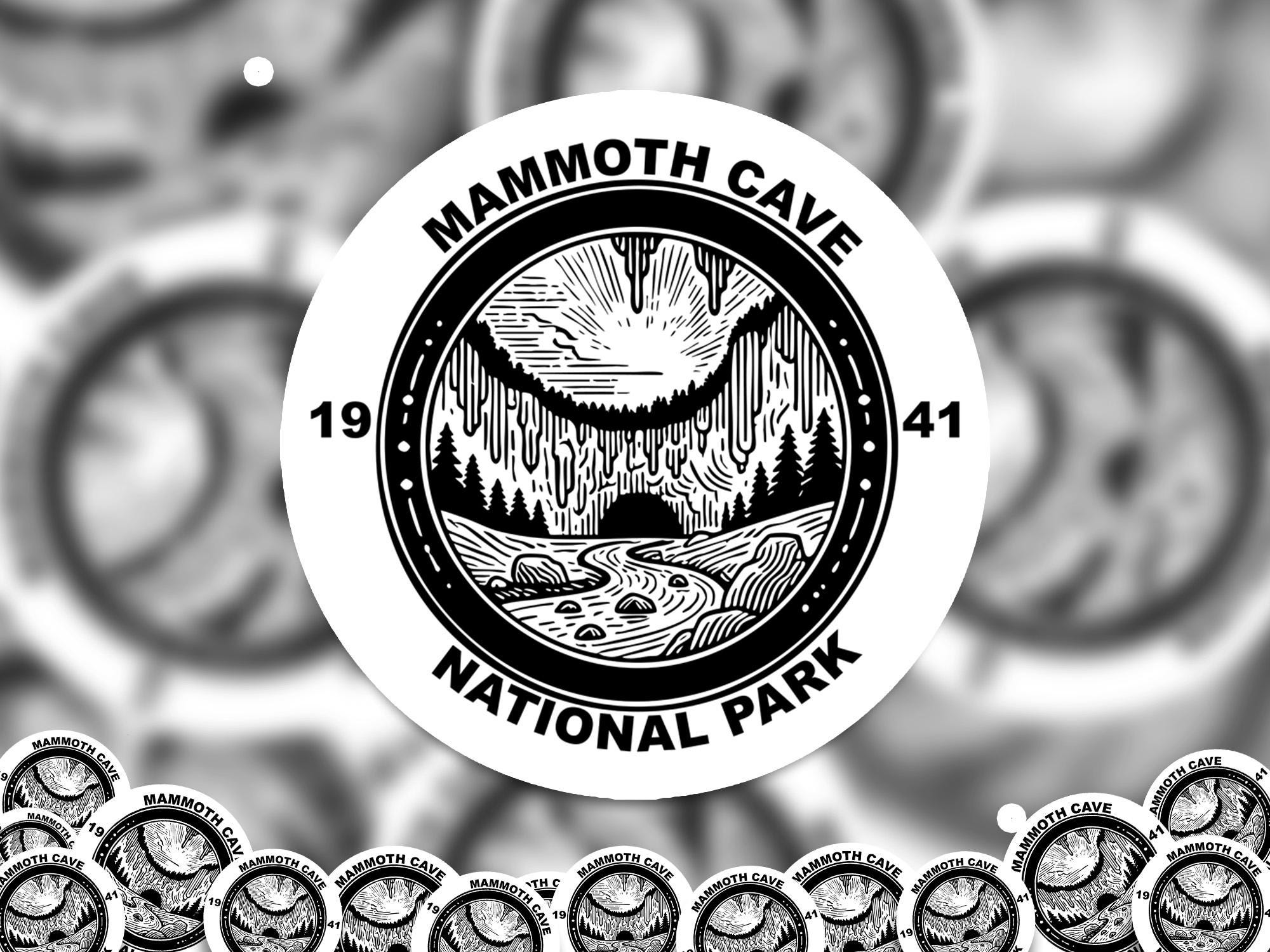 Mammoth Cave National Park Sticker, Kiss-Cut Vinyl, Waterproof USA Decal Badge Collection