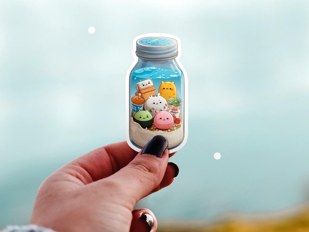 Kawaii Bubble Tea Vinyl Decal: Waterproof Laptop Stickers