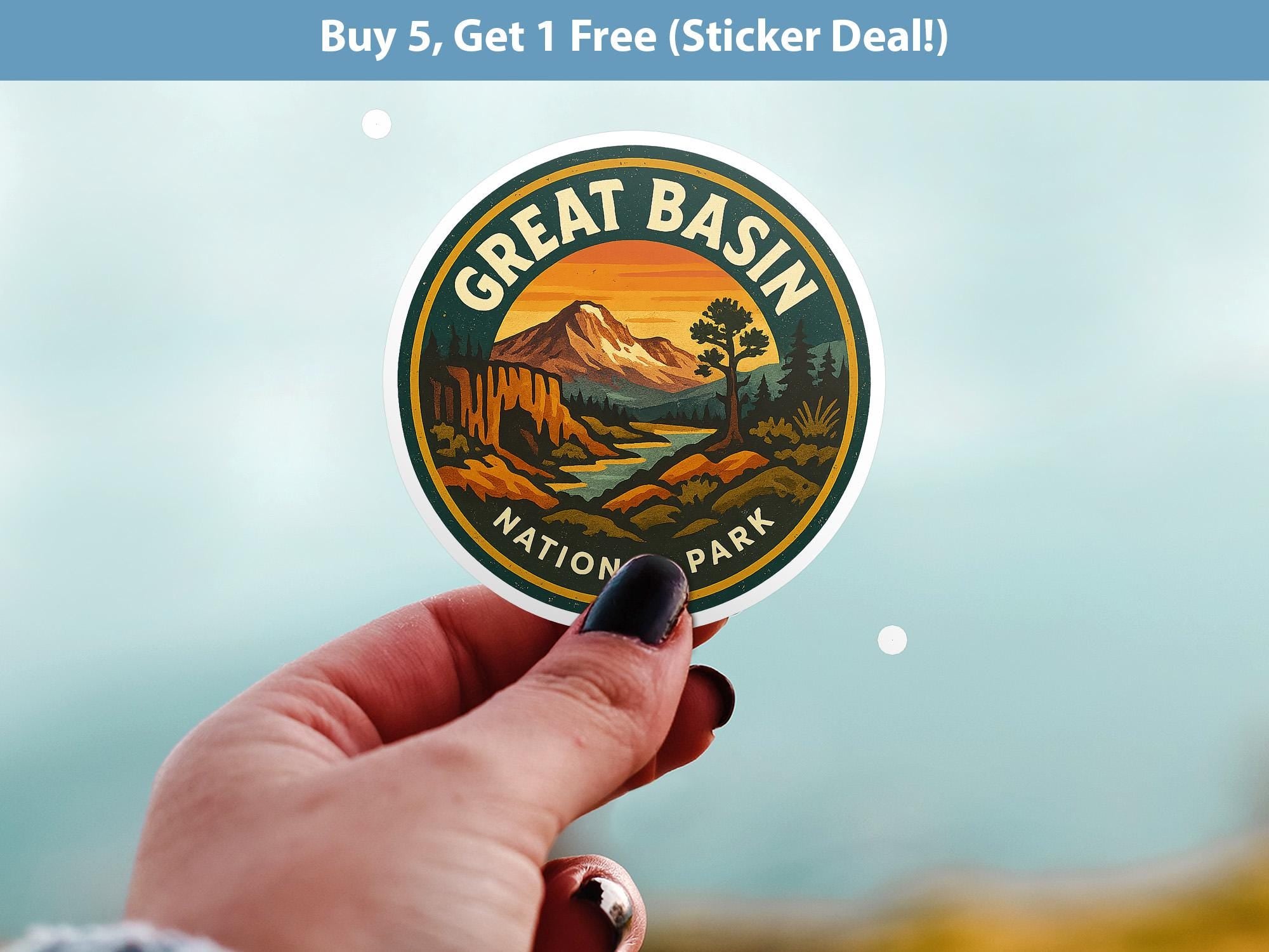 Great Basin National Park Sticker, Retro Vinyl Waterproof Decal, Vintage USA Travel Collection
