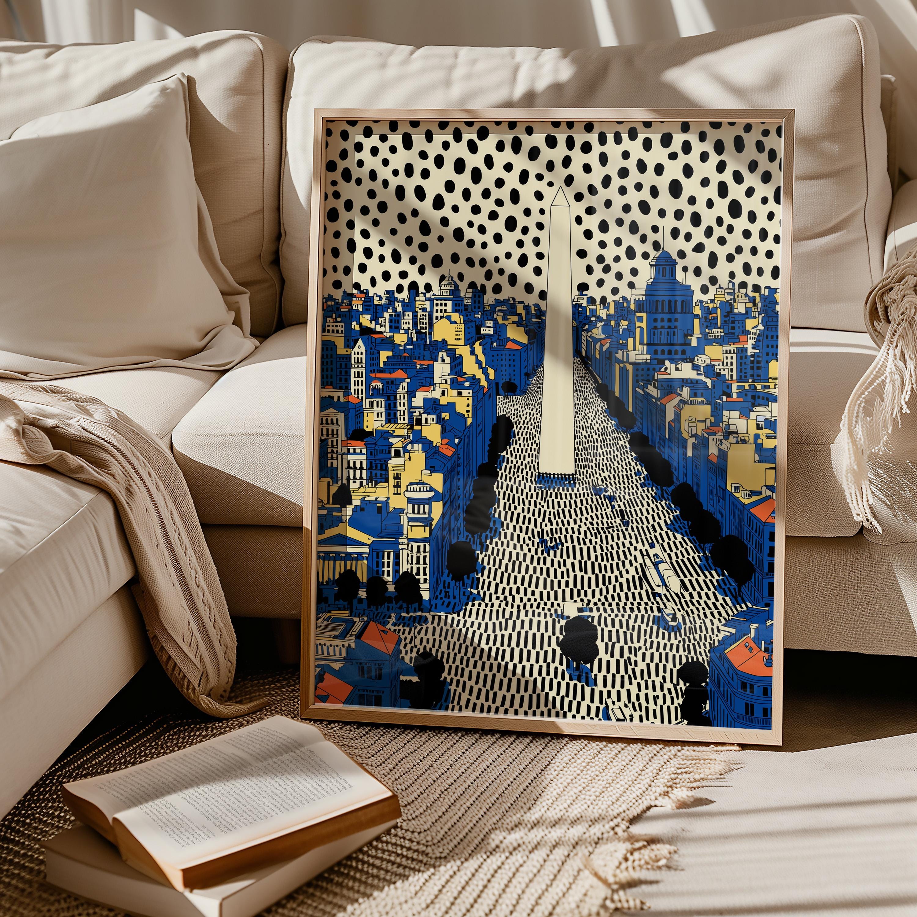 Buenos Aires Argentina Wall Art Print, Pop Art Modern Poster Travel gift