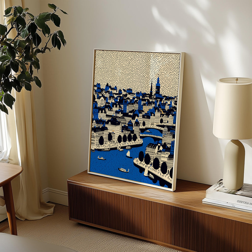Copenhagen Denmark Wall Art Print, Pop Art Modern Poster Travel Gift Canvas