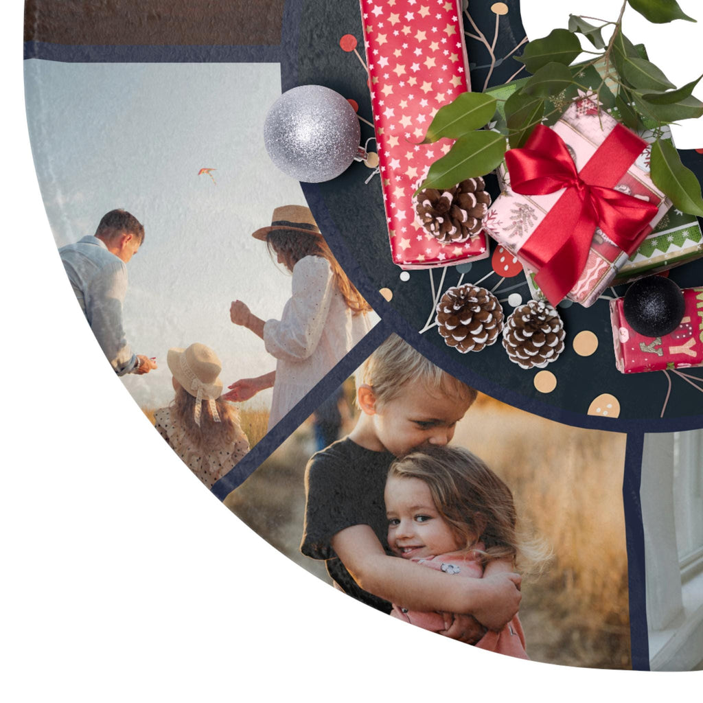 Custom Christmas Tree Skirt Photo Collage, Personalized Holiday Decor, Family Keepsake, Festive Home Decor