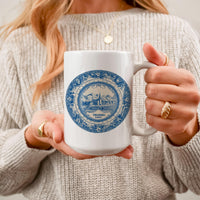 Tromso Norway Mug, Custom Delft Style cup, Personalized Vintage Travel City Gift