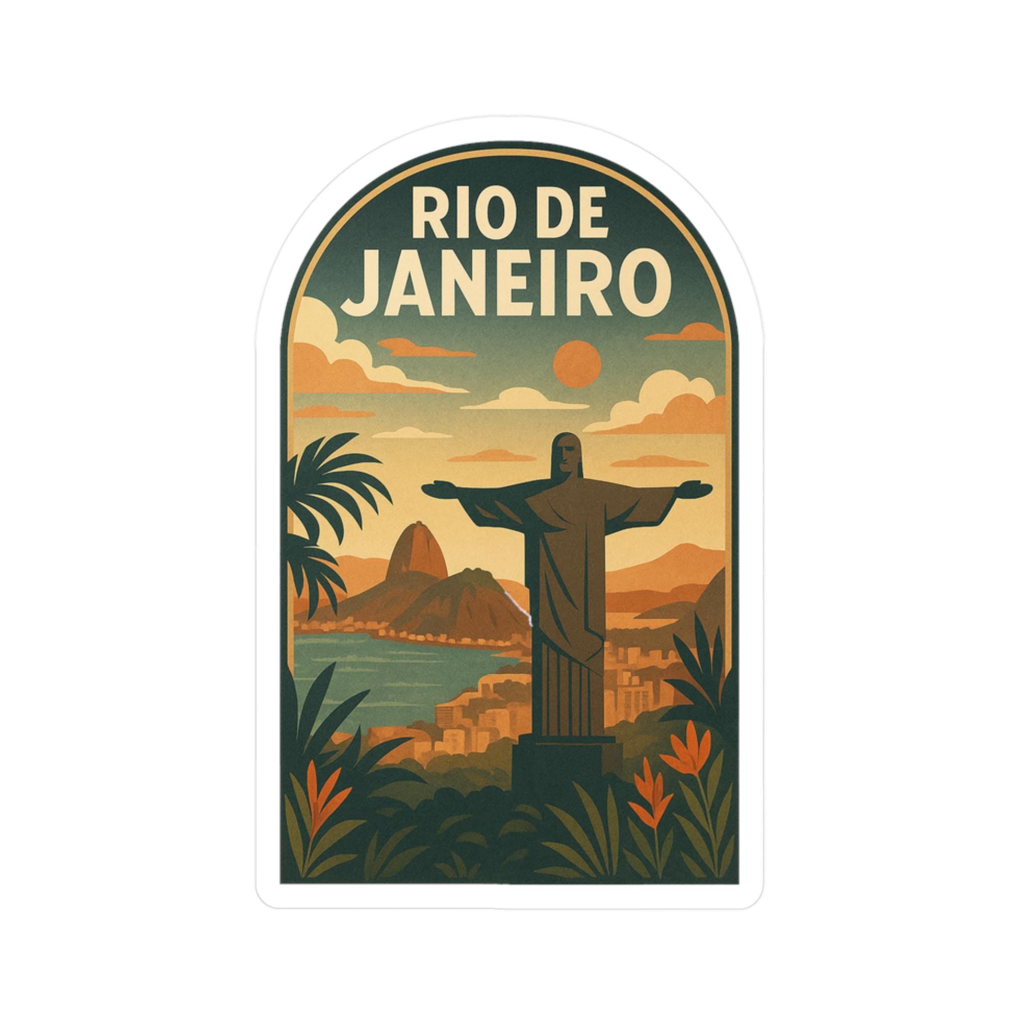 Rio Brazil Sticker, Vintage City Vinyl Decal, Retro Travel Lover Collection, Journal Scrapbook