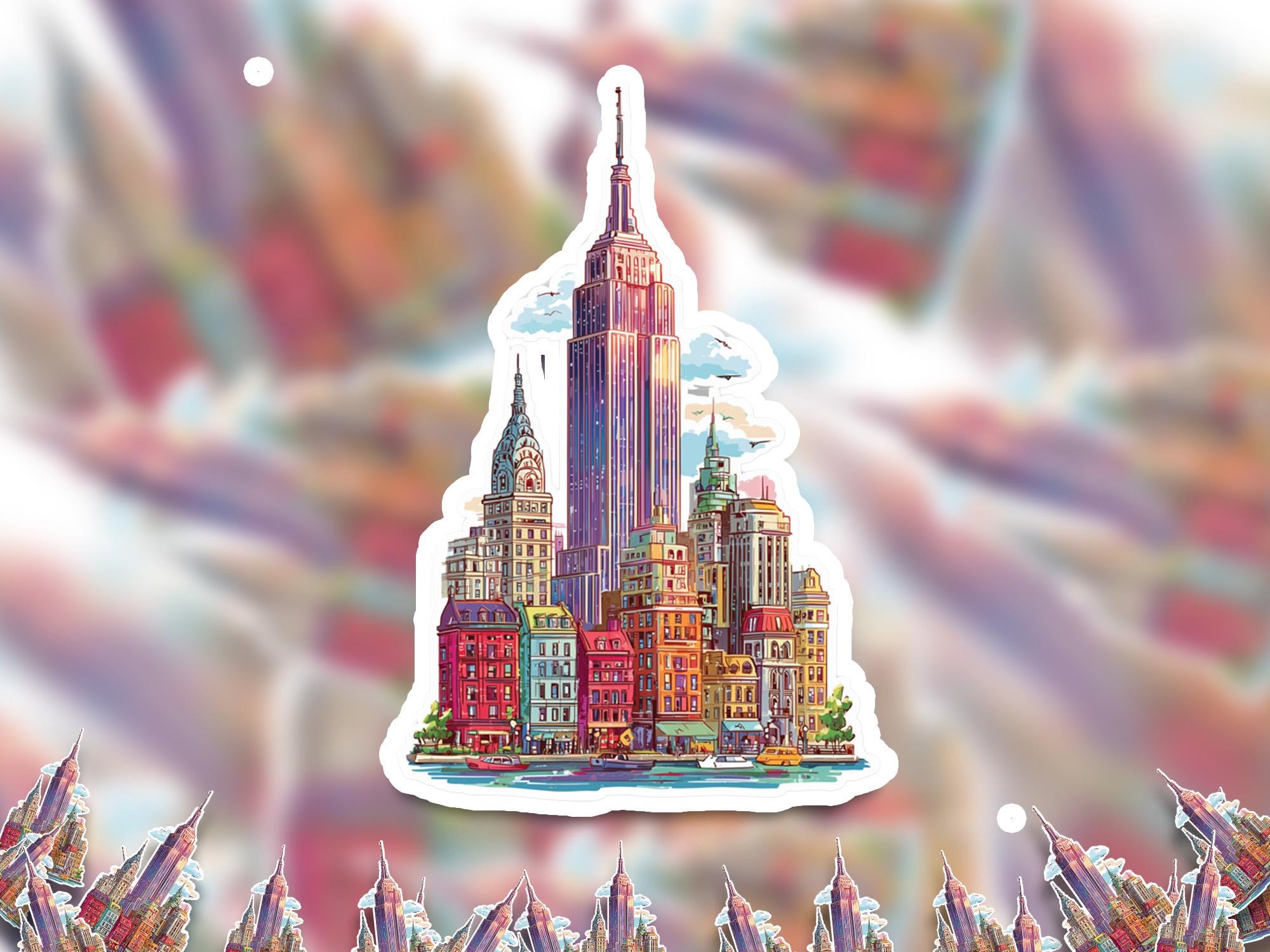 New York City Sticker Set: Empire State Building, Statue of Liberty