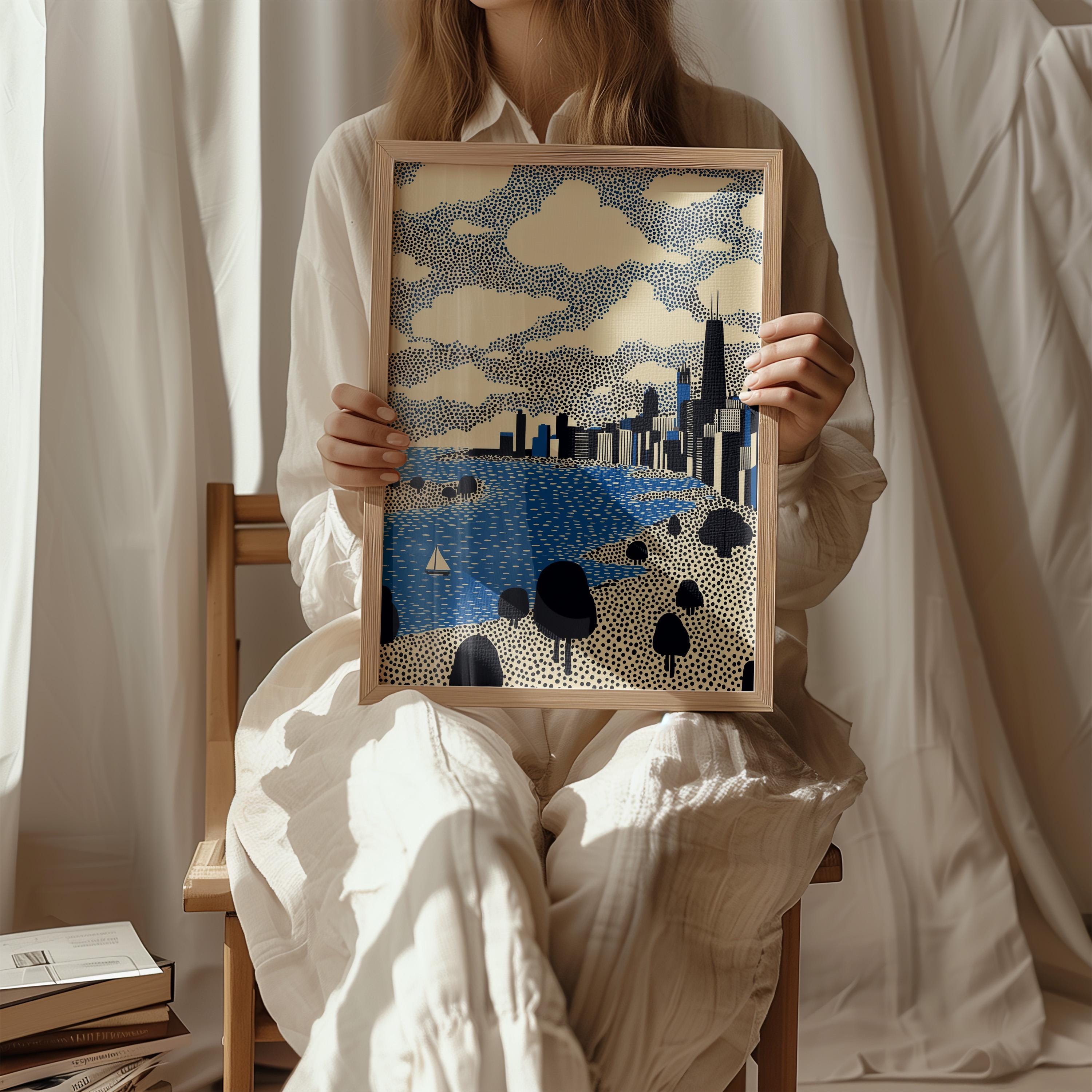 Chicago Illinois Wall Art Print, Pop Art Modern Poster Travel gift