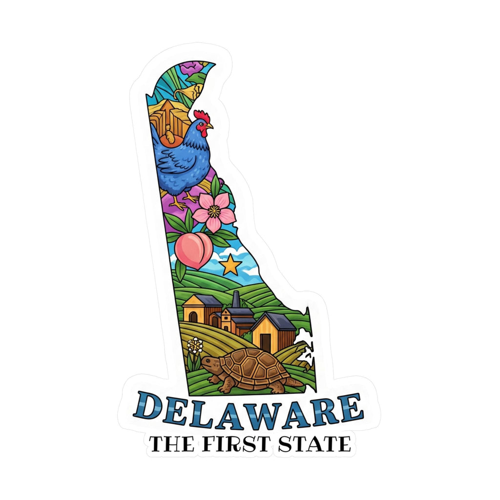 Delaware State Sticker, USA Kiss-Cut Vinyl, Landmark Waterproof Decal, United States Travel Collection
