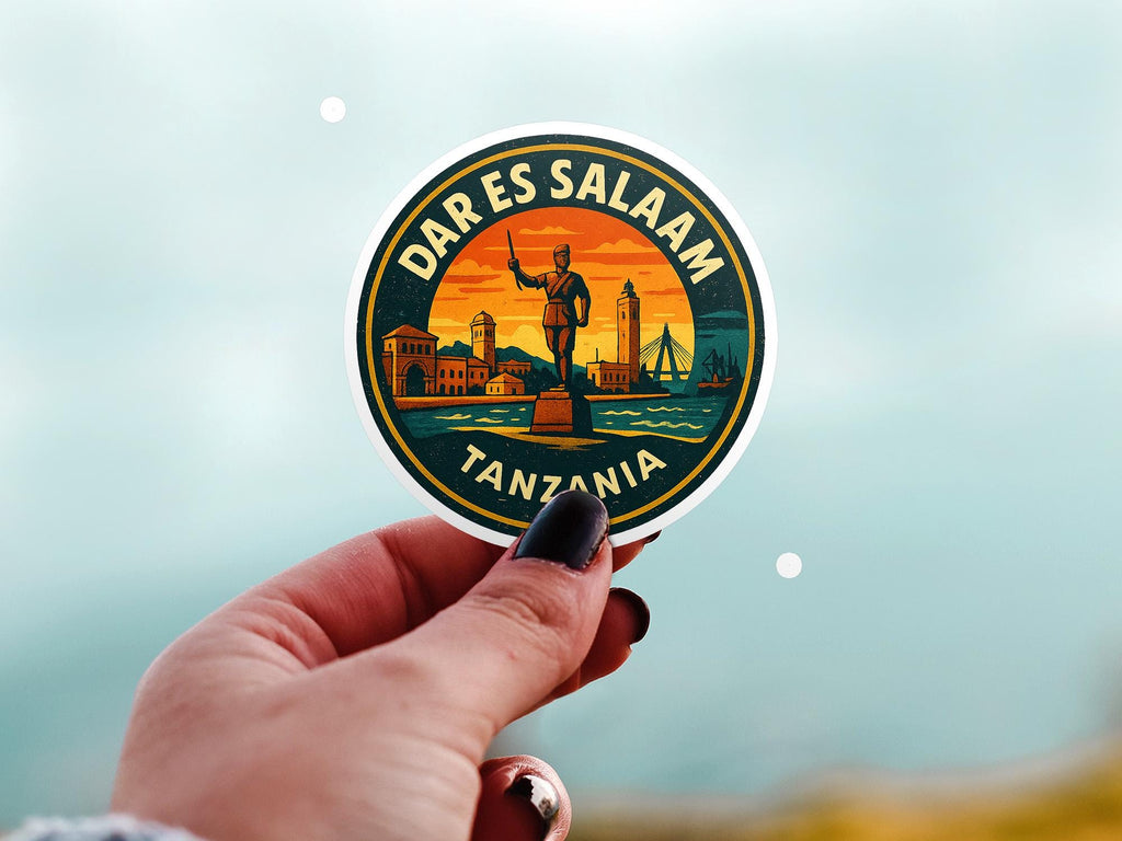 Dar Es Salaam Tanzania Sticker Kiss-Cut Vinyl, Waterproof Decal, Retro Travel Lover Collection
