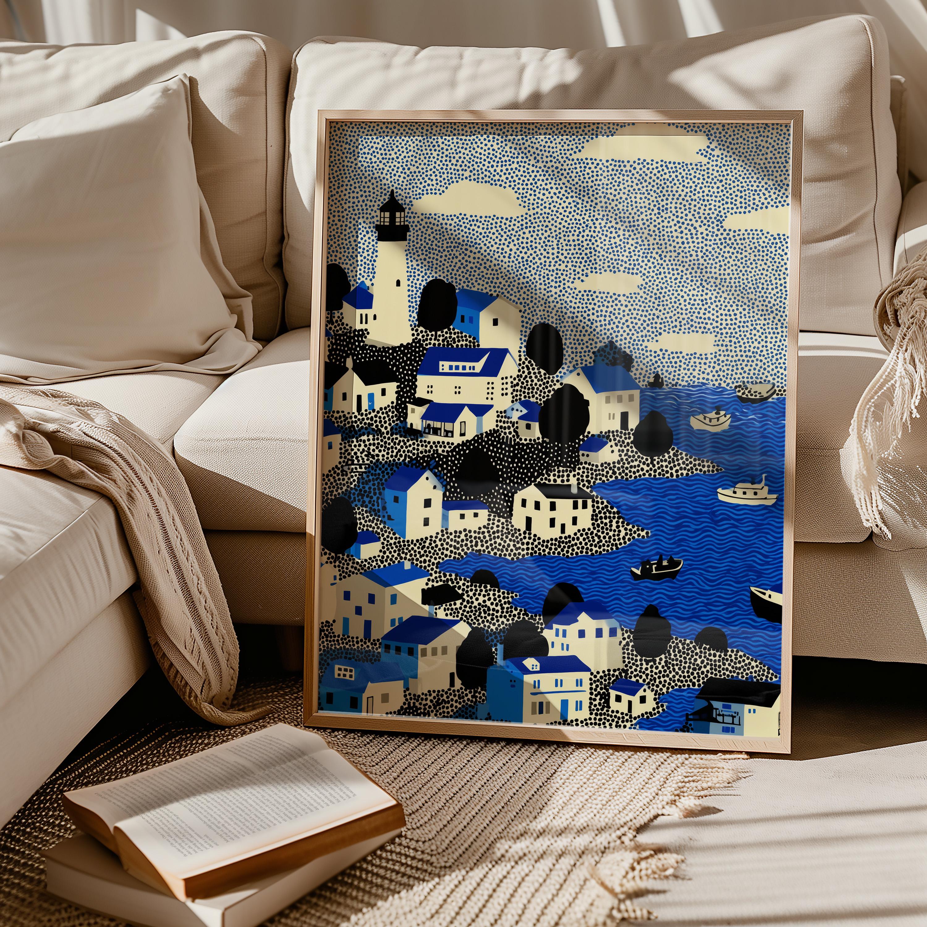 Portland Maine Wall Art Print, Pop Art Modern Large Size Poster Travel Gift Canvas