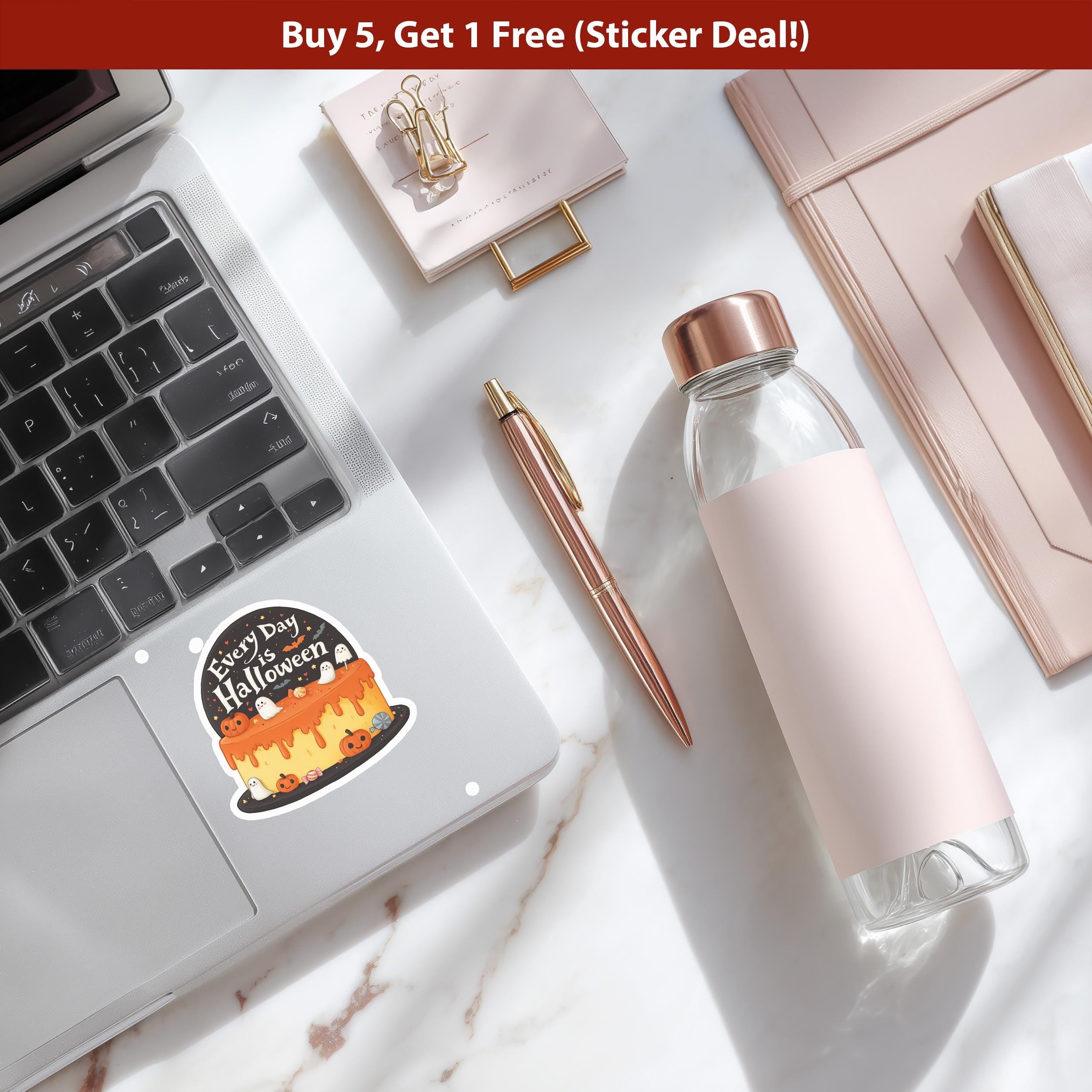 Halloween Sticker: Pumpkin Ghost Cake, Spooky Decal