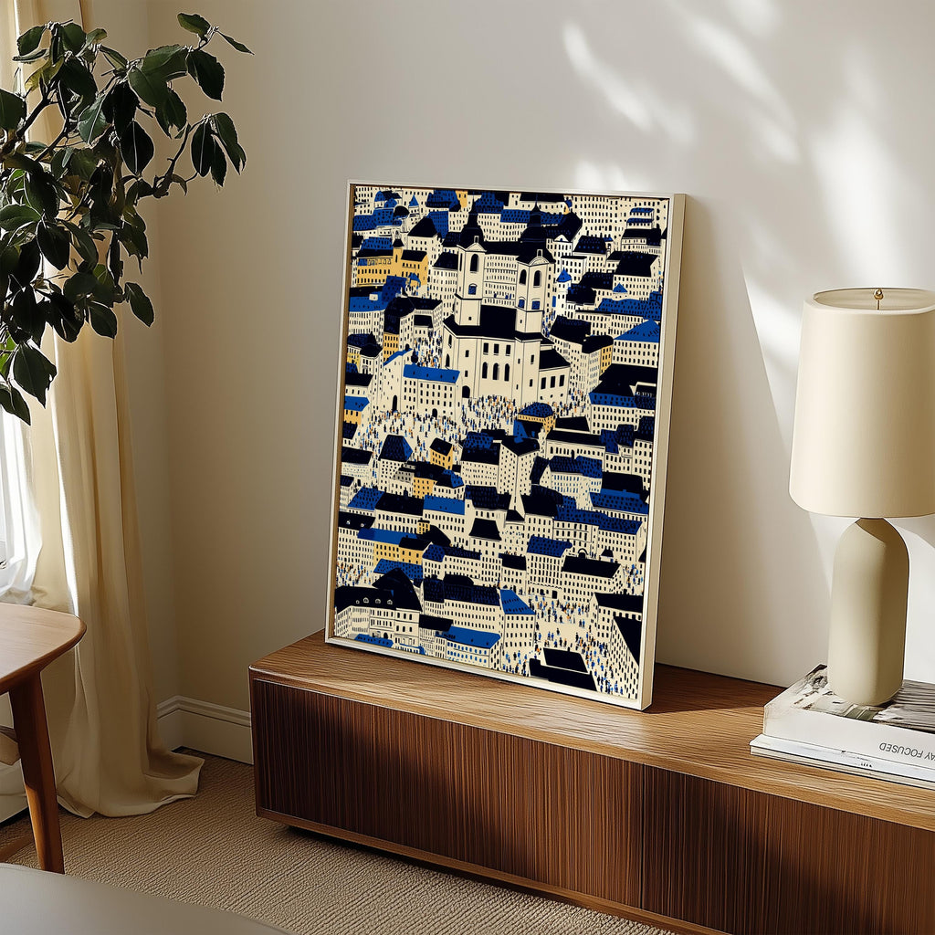 Vilnius Wall Art Print, Pop Art Modern Lithuania Poster Travel Gift Canvas