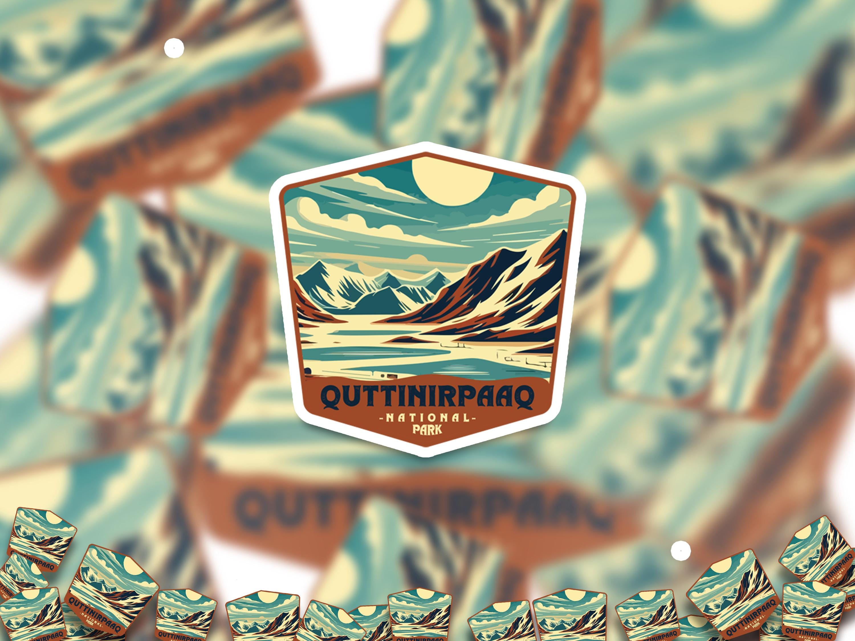 Quttinirpaaq National Park Sticker, Vinyl Canada Nunavut, Retro Water Bottle Decal Hiking