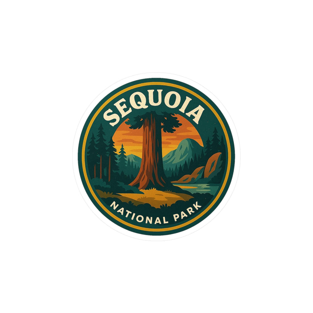Sequoia National Park Sticker Kiss-Cut Vinyl, Waterproof Decal, Retro Travel Lover Collection