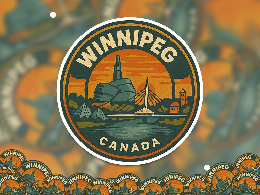 Winnipeg Canada Kiss-Cut Vinyl, Waterproof Decal, Retro Travel Lover Collection