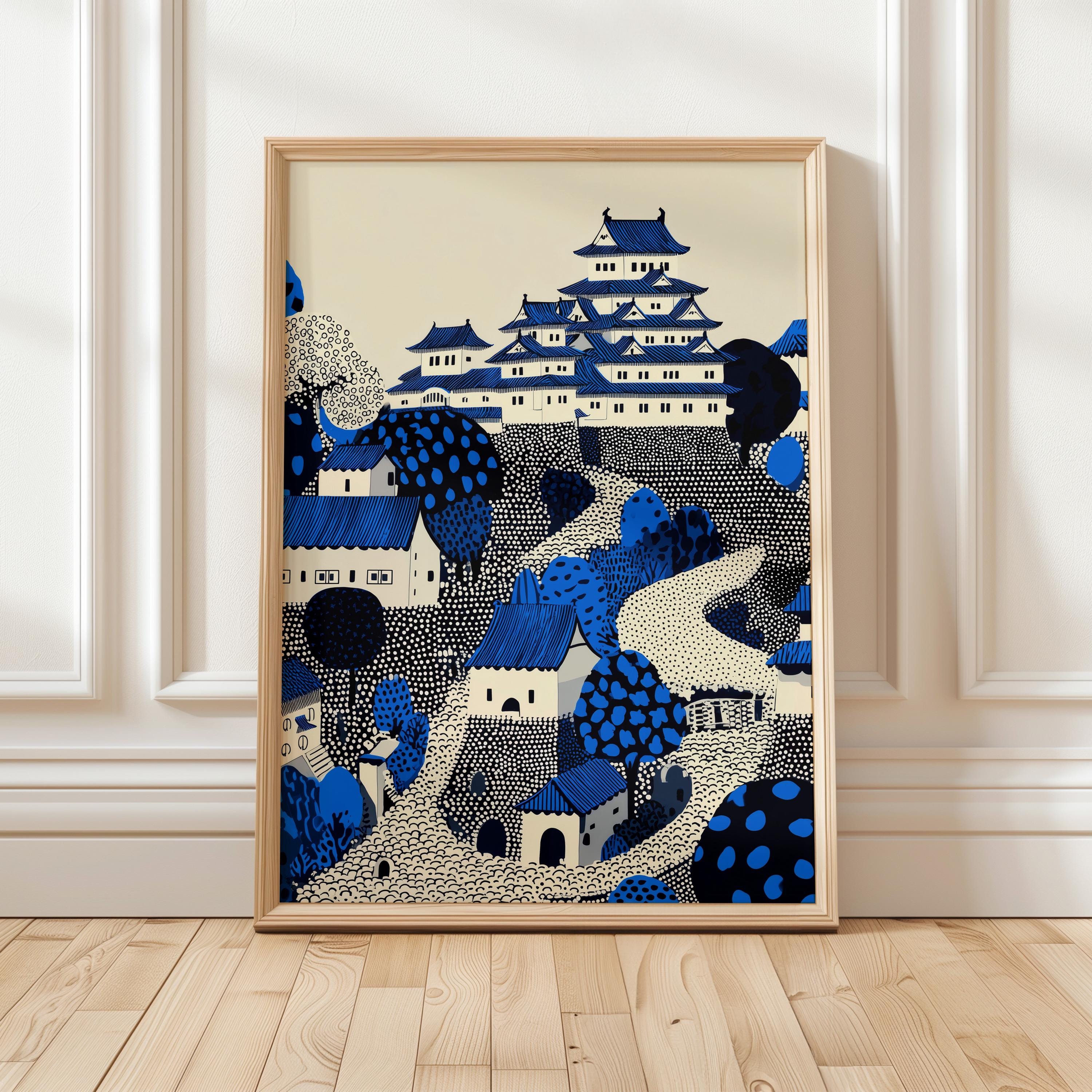 Himeji Castle Japan Wall Art Print, Pop Art Modern Poster Japanese Travel Gift Canvas