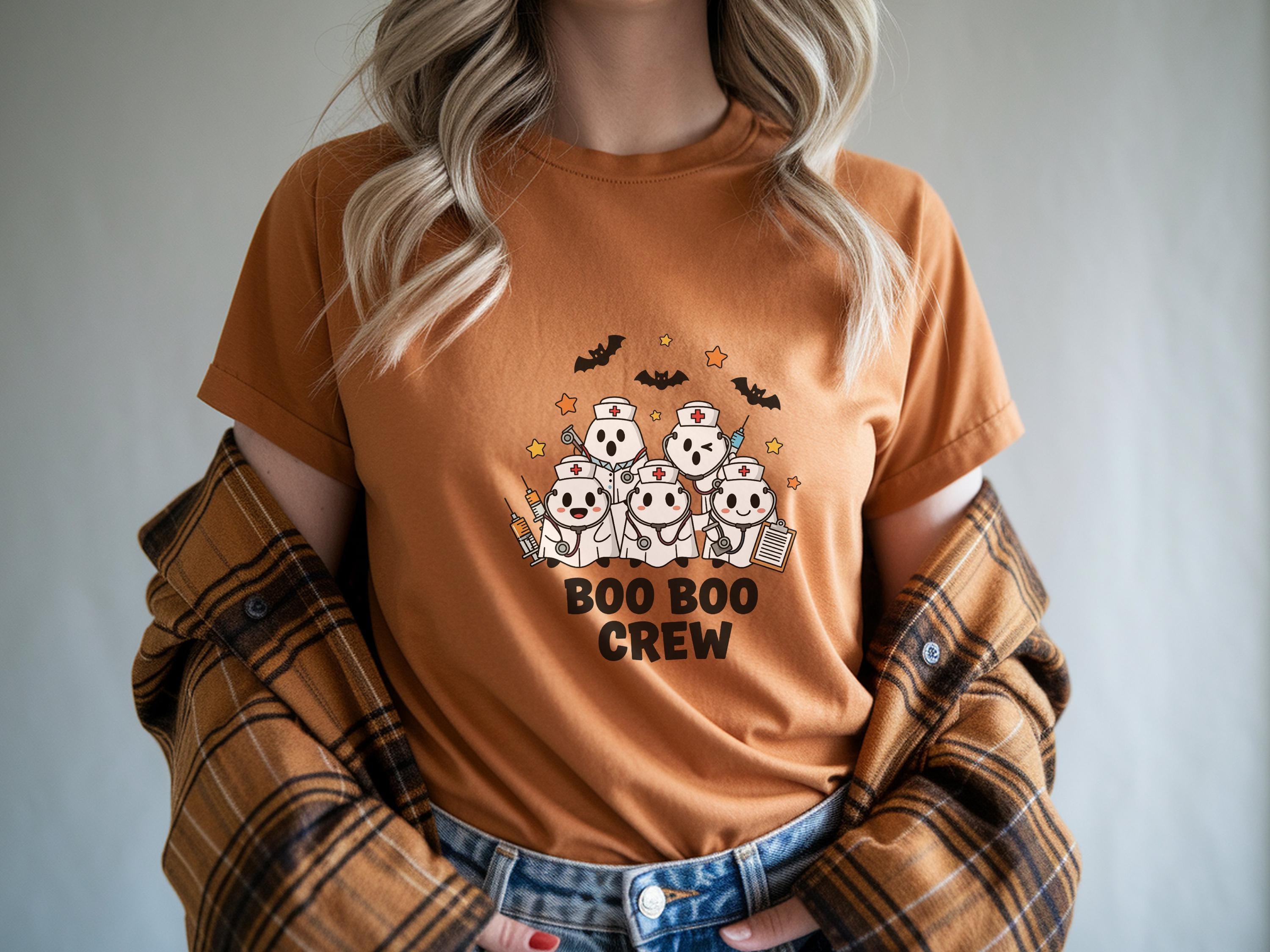 Boo Boo Crew cute Nurse Shirt & Sweatshirt, Funny Ghost Halloween Nurse Top, Fall Comfort Colors Gift for Nurse, Spooky Night Shift RN