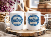 Victoria Canada Mug, Custom Delft Style cup, Personalized Vintage Travel City Gift