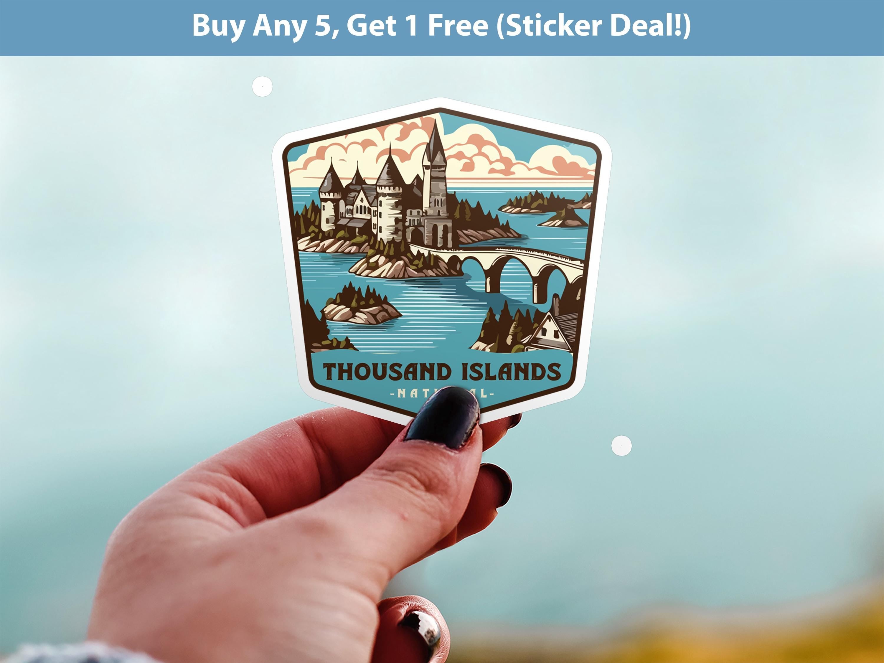 Thousand Islands National Park Sticker, Vinyl Canada Ontario, Retro Water Bottle Decal Hiking