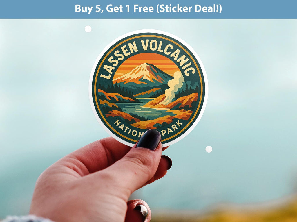 Lassen Volcanic National Park Sticker, Retro Vinyl Waterproof Decal, Vintage USA Travel Collection