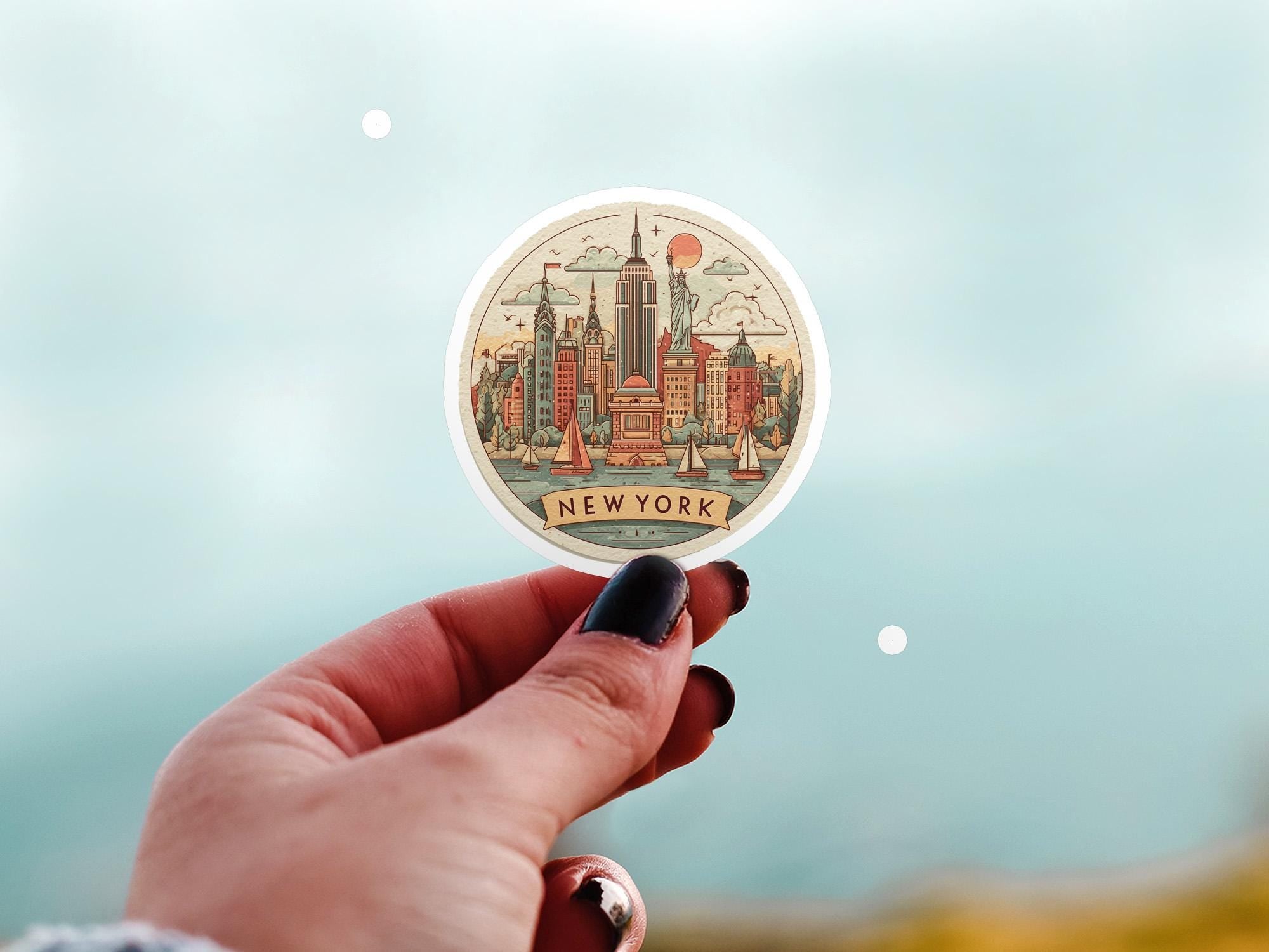 New York City Sticker: Round Vinyl Decal for Laptop, Phone, Tumbler