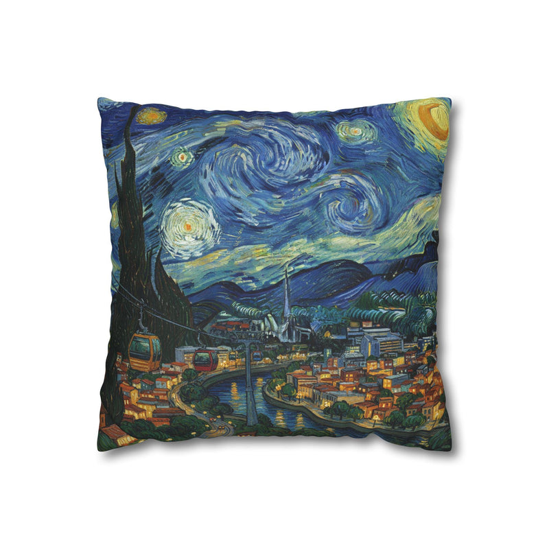 Medellin Colombia Pillowcase Starry Night, Van Gogh Throw Pillow Canvas Home Decor Gift
