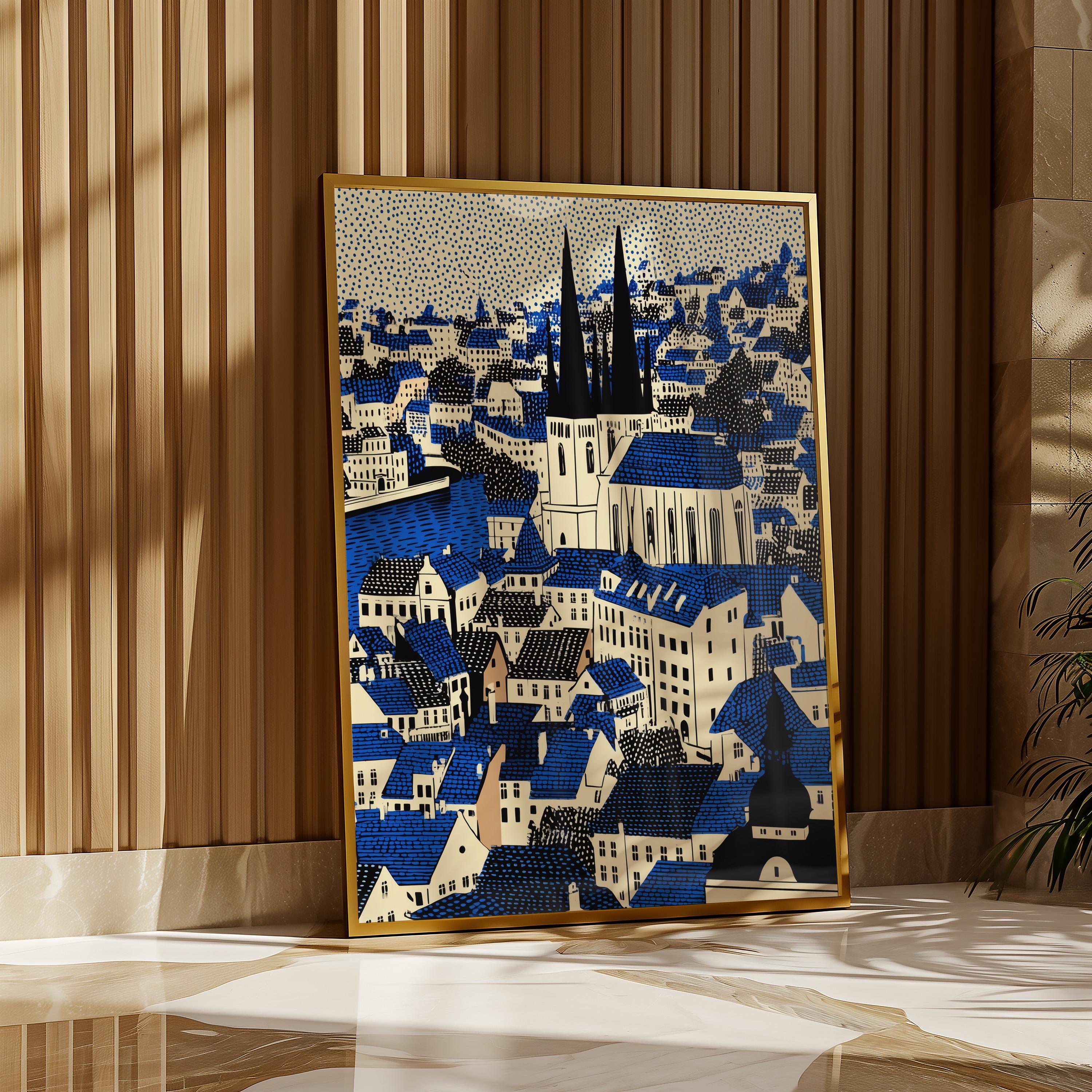 Prague Czech Republic Wall Art Print, Pop Art Large Size Poster Travel Gift Canvas