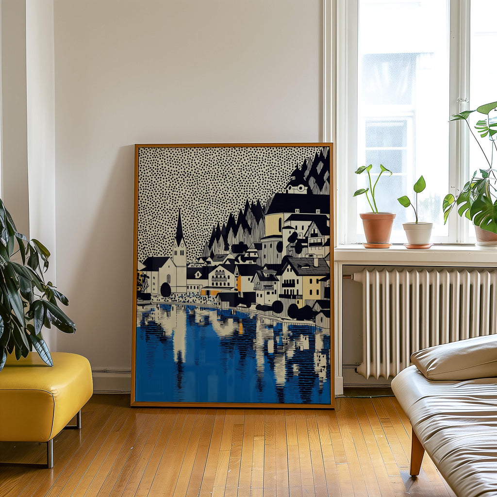 Hallstatt Austria Wall Art Print, Pop Art Modern Poster Travel gift