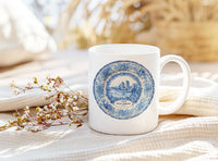 San Diego California Mug, Custom Delft Style cup, Personalized Vintage Travel City Gift