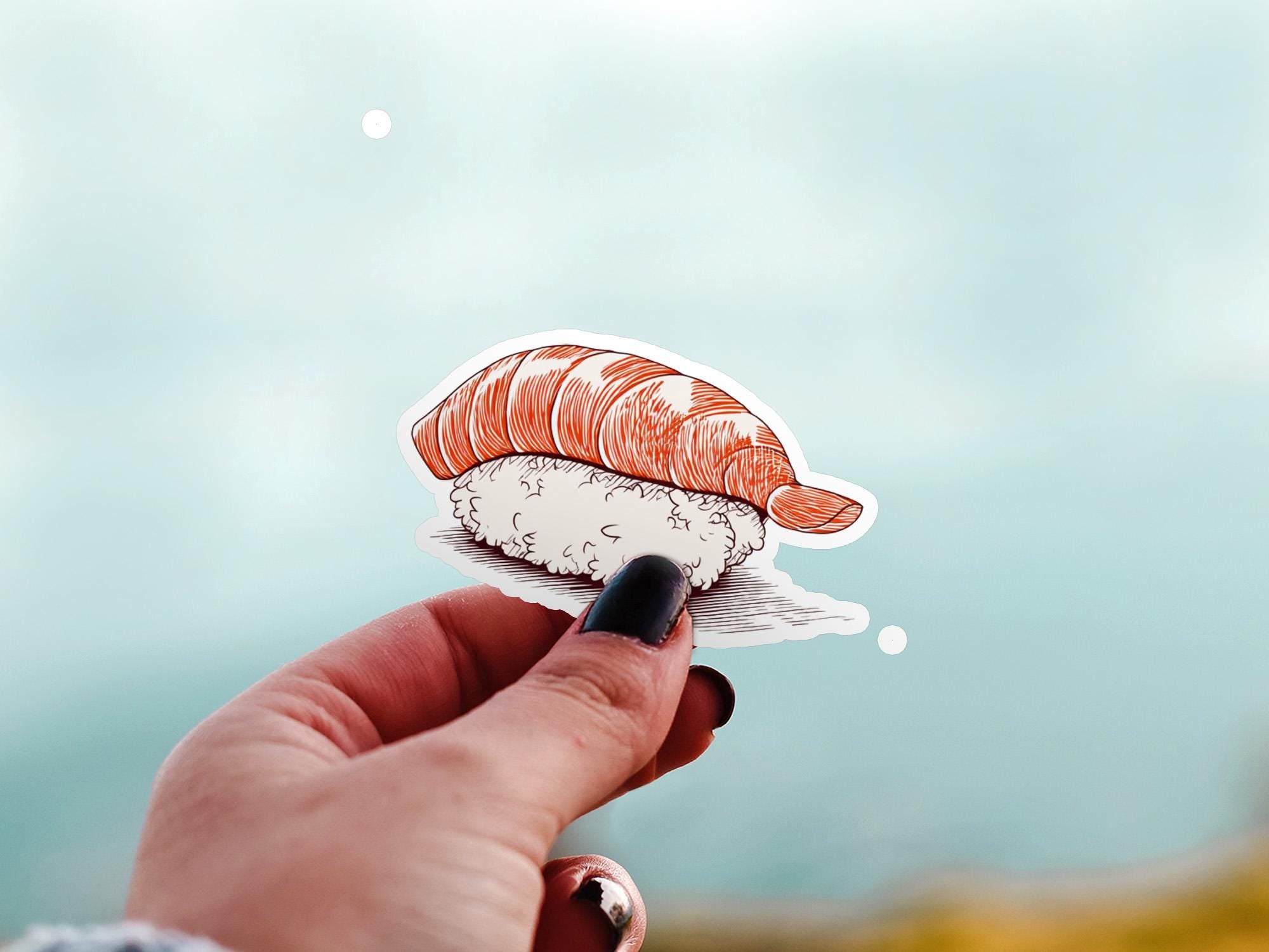 Kawaii Sushi Sticker: Waterproof Vinyl Decal for Laptop, Tumbler