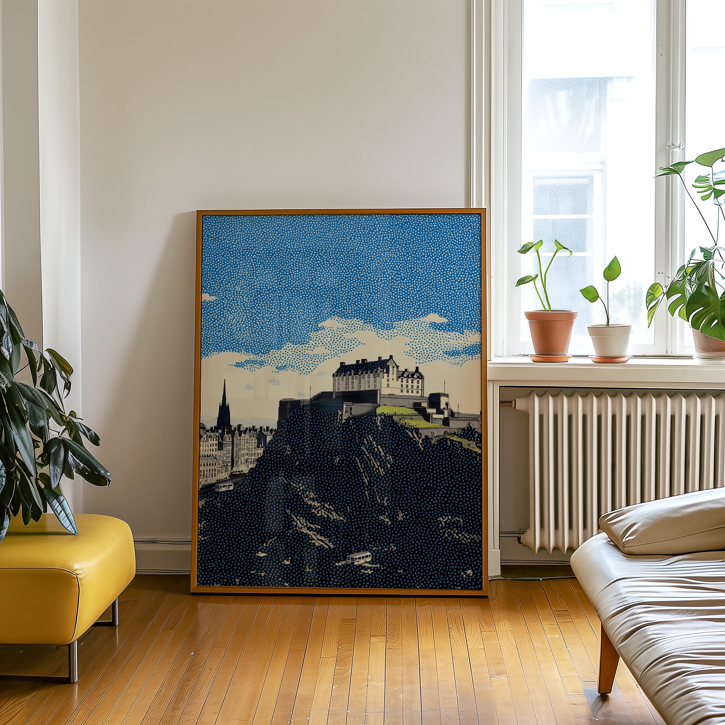Edinburgh Scotland Wall Art Print, Pop Art Modern Large Size Poster Travel Gift Canvas