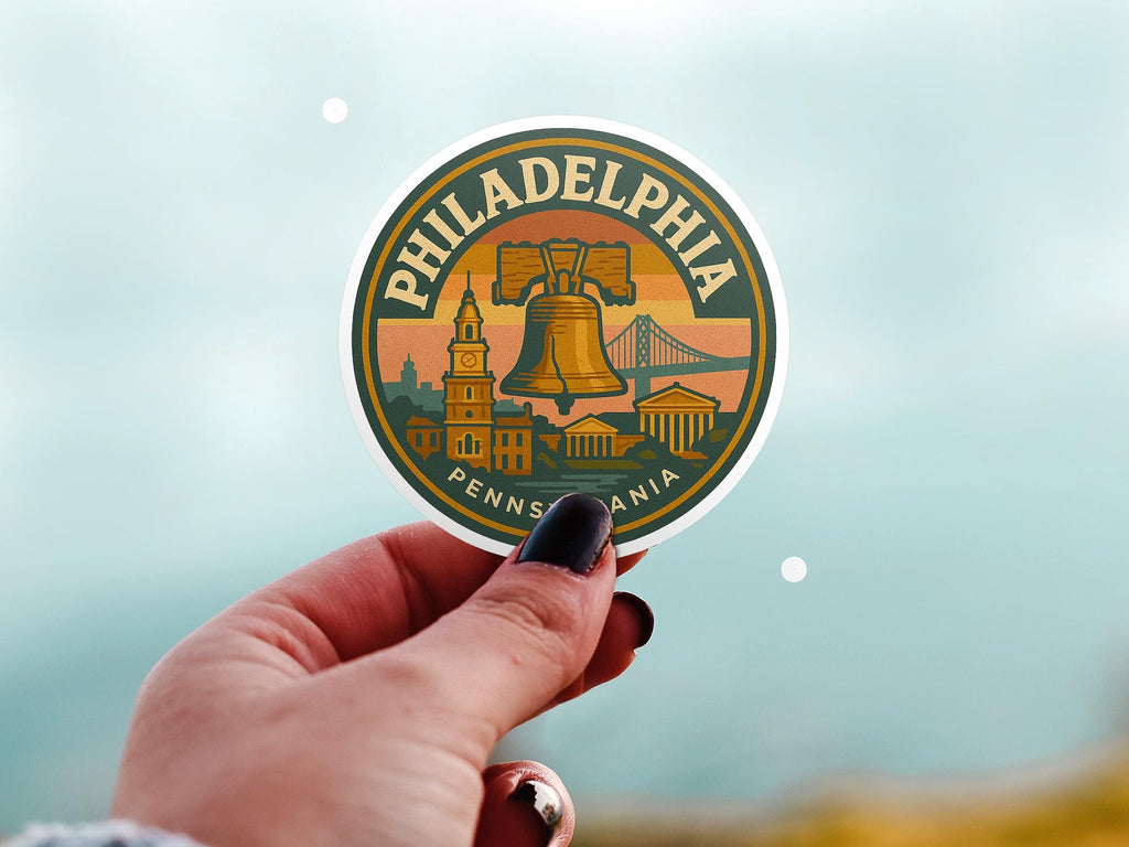 Philadelphia Pennsylvania Kiss-Cut Vinyl, Waterproof Decal, US Retro Travel Lover Collection