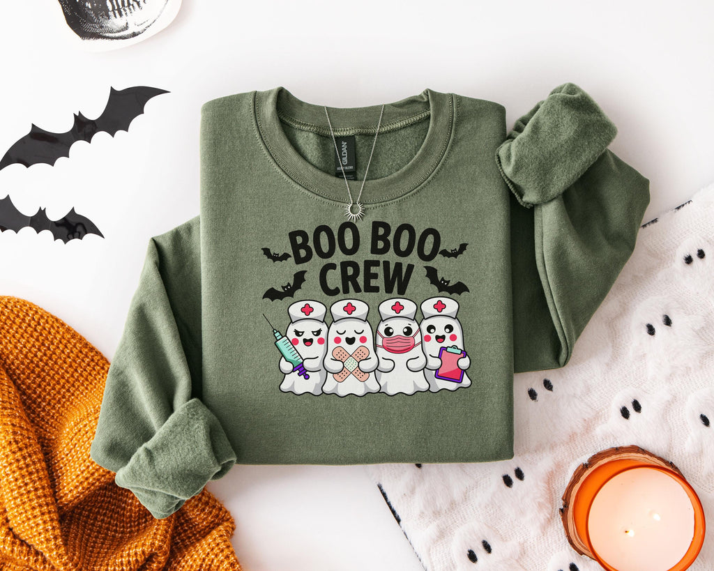 Spooky Halloween Boo Boo Crew Nurse shirt, Medical crew Cute Ghost sweatShirt, Funny Fall Spooky Season Gift for Nurse or Healthcare Worker