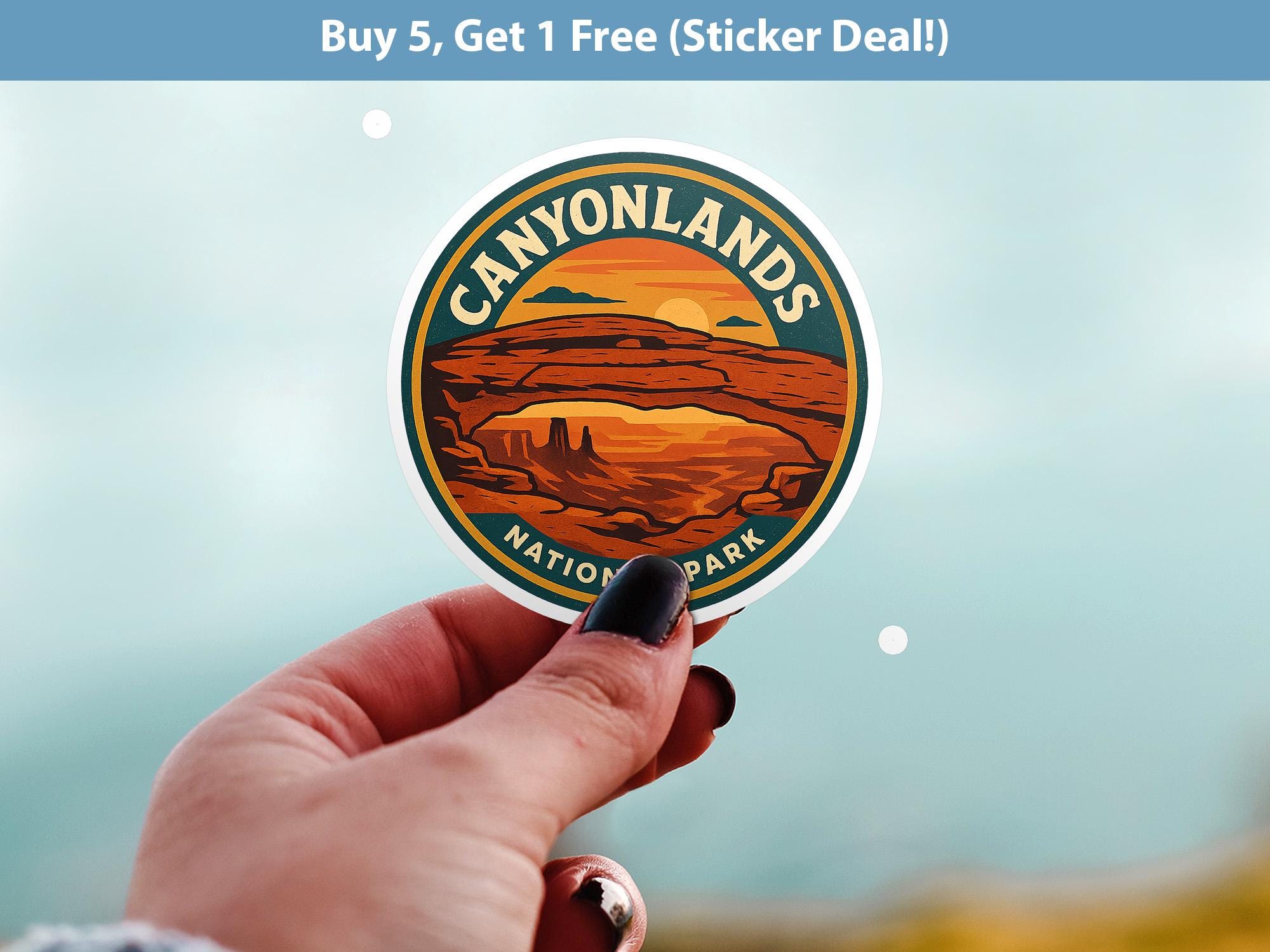 Canyonlands National Park Sticker, Retro Vinyl Waterproof Decal, Vintage USA Travel Collection