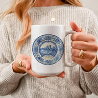 San Diego California Mug, Custom Delft Style cup, Personalized Vintage Travel City Gift