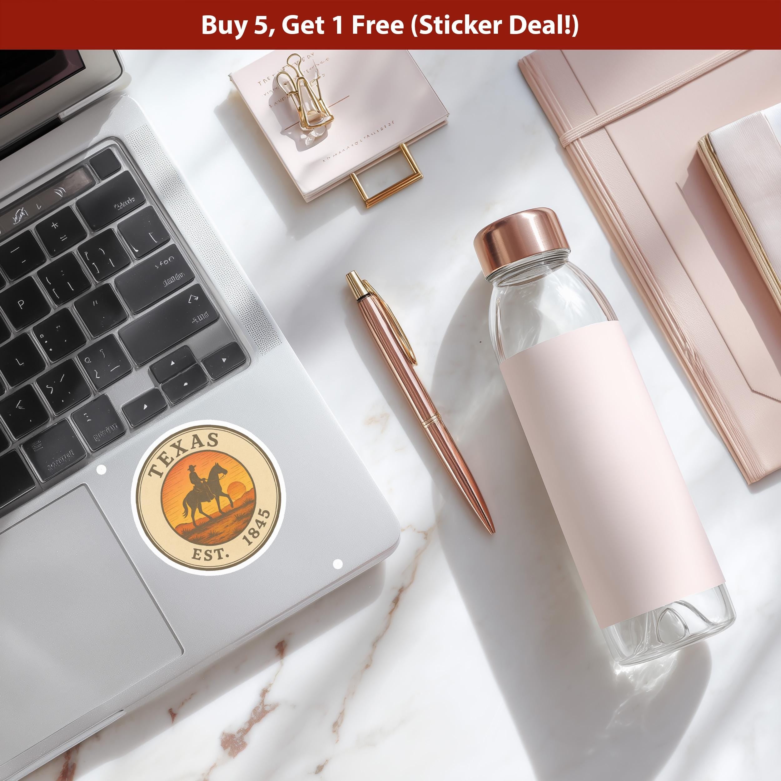 Texas Sticker, Vintage US States Retro Decal, Waterproof Retro Travel Collection for Laptop Tumbler