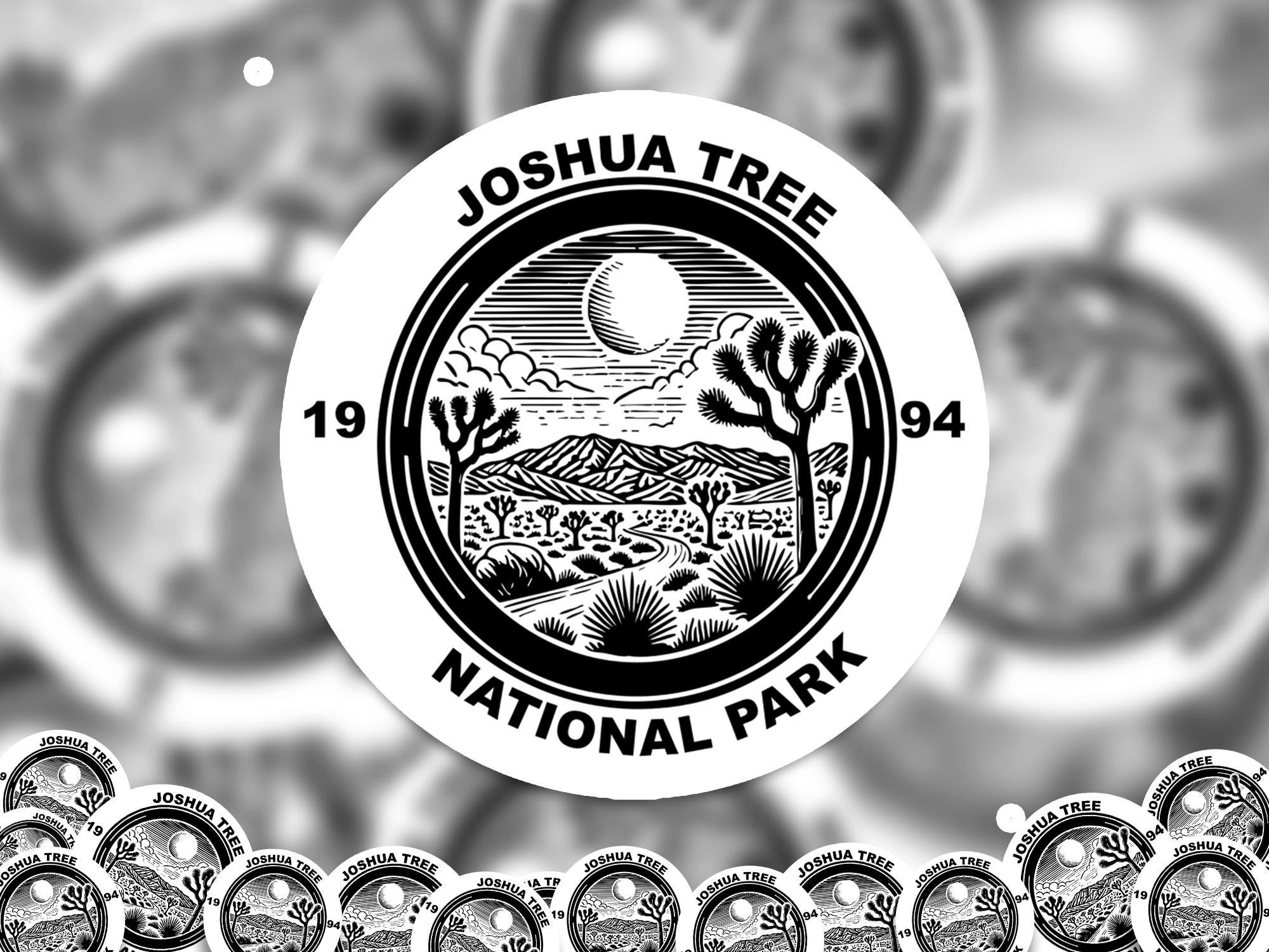 Joshua tree National Park Sticker, Kiss-Cut Vinyl, Waterproof USA Decal Badge Collection