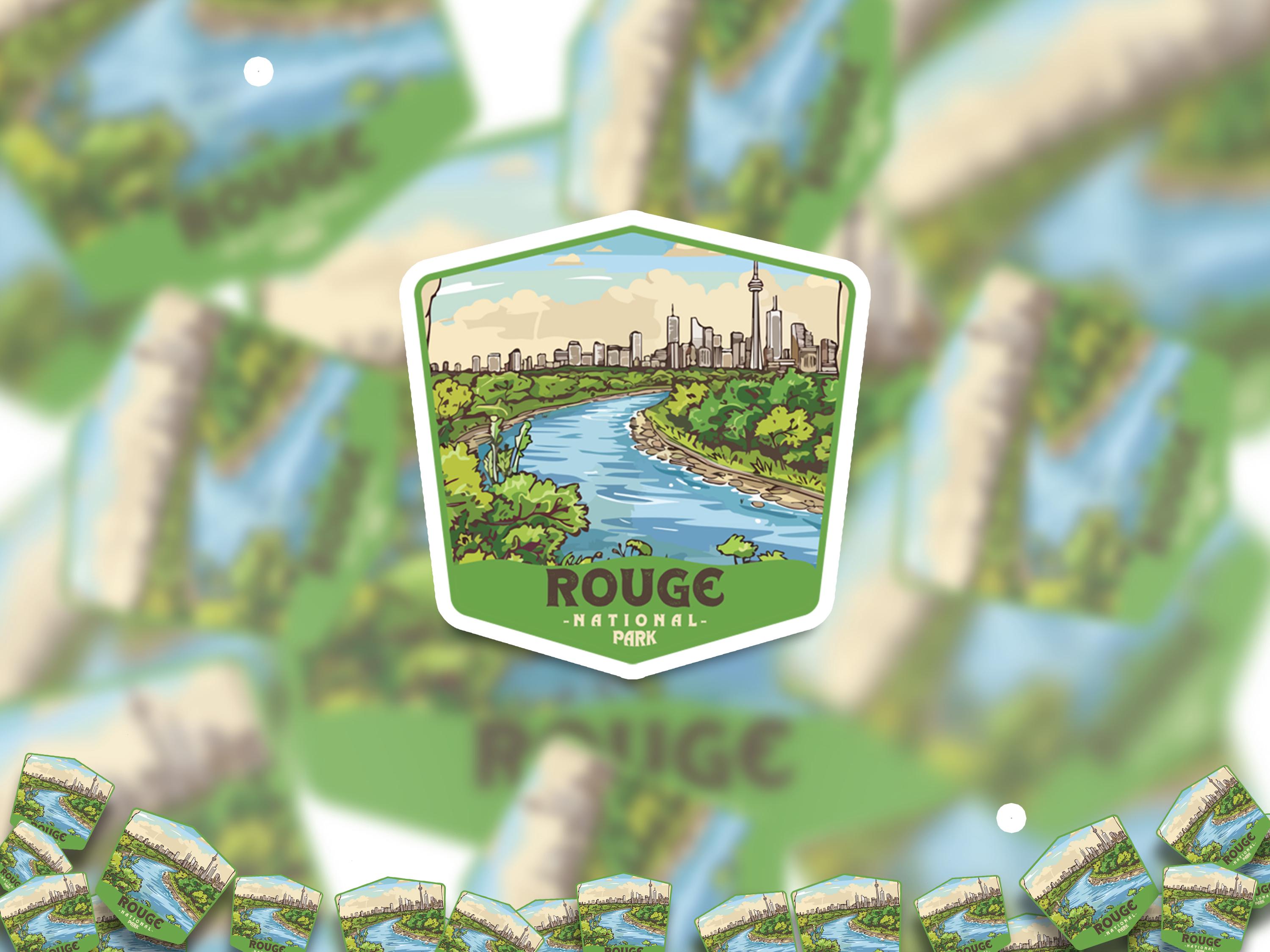 Rouge National Park Sticker, Vinyl Canada Ontario, Retro Water Bottle Decal Hiking