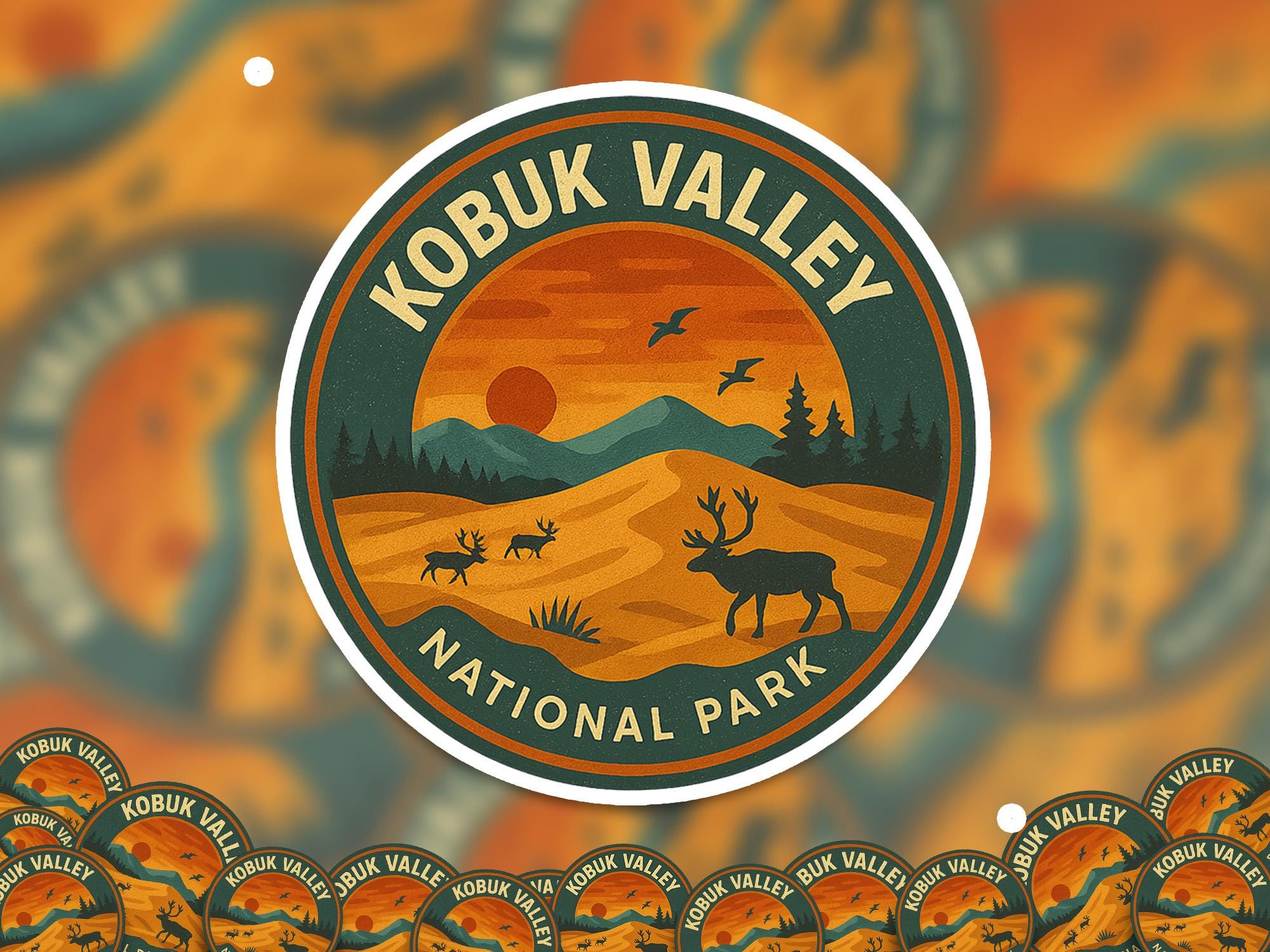 Kobuk Valley National Park Sticker, Retro Vinyl Waterproof Decal, Vintage USA Travel Collection