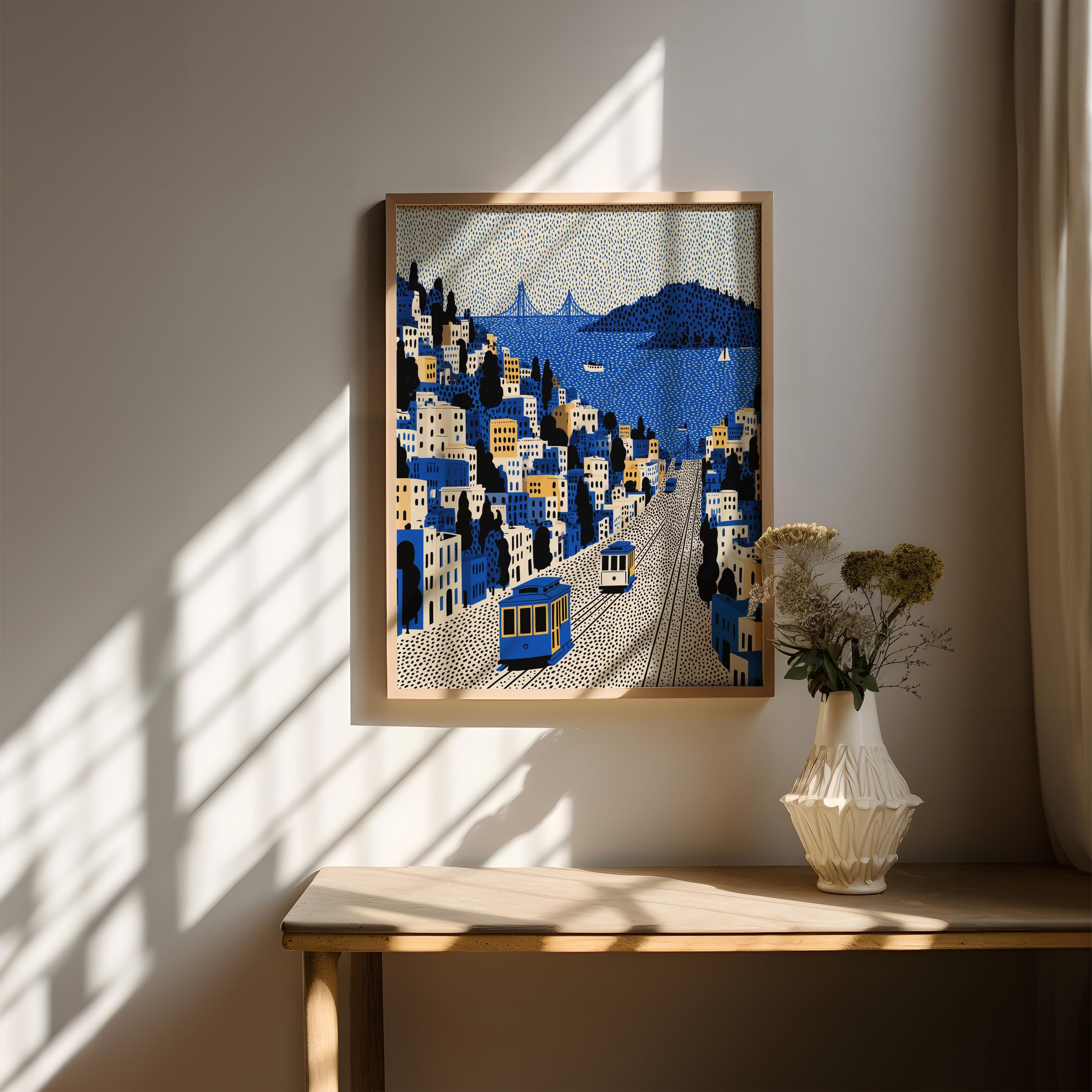 San Francisco Wall Art Print, Pop Art Modern Large Size Poster Travel Gift Canvas